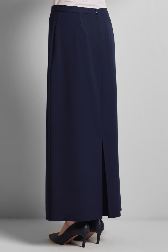 Hijab-Kleidung NAVY BLAU GERADER ROCK 60671 - ALVİNA