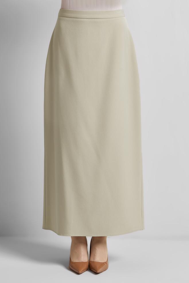 Hijab-Kleidung BEIGE GERADER ROCK 60671 - ALVİNA