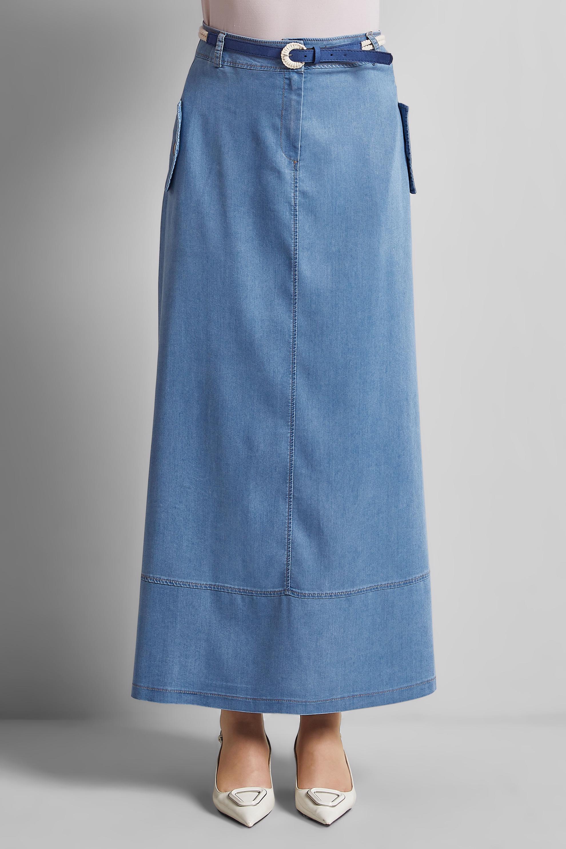 Vêtements hijab BLEU JUPE EN JEAN CEINTURÉE 60672