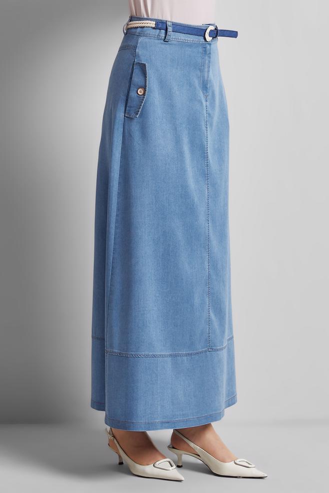 Hijab clothing BLUE BELTED DENIM SKIRT 60672 - ALVİNA