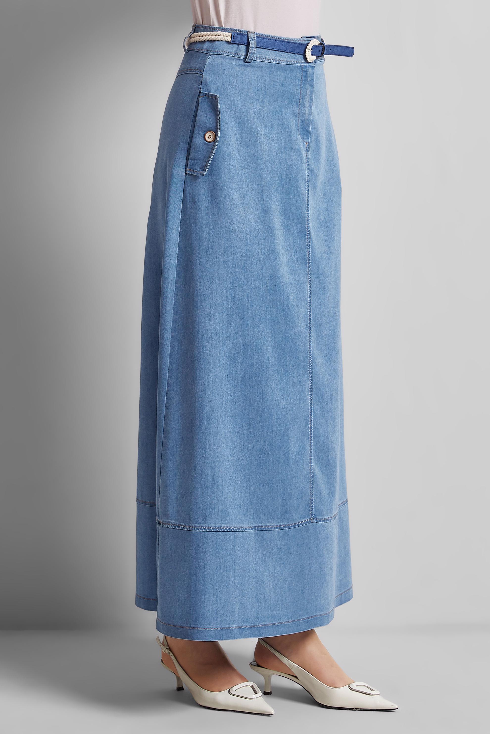 Vêtements hijab BLEU JUPE EN JEAN CEINTURÉE 60672