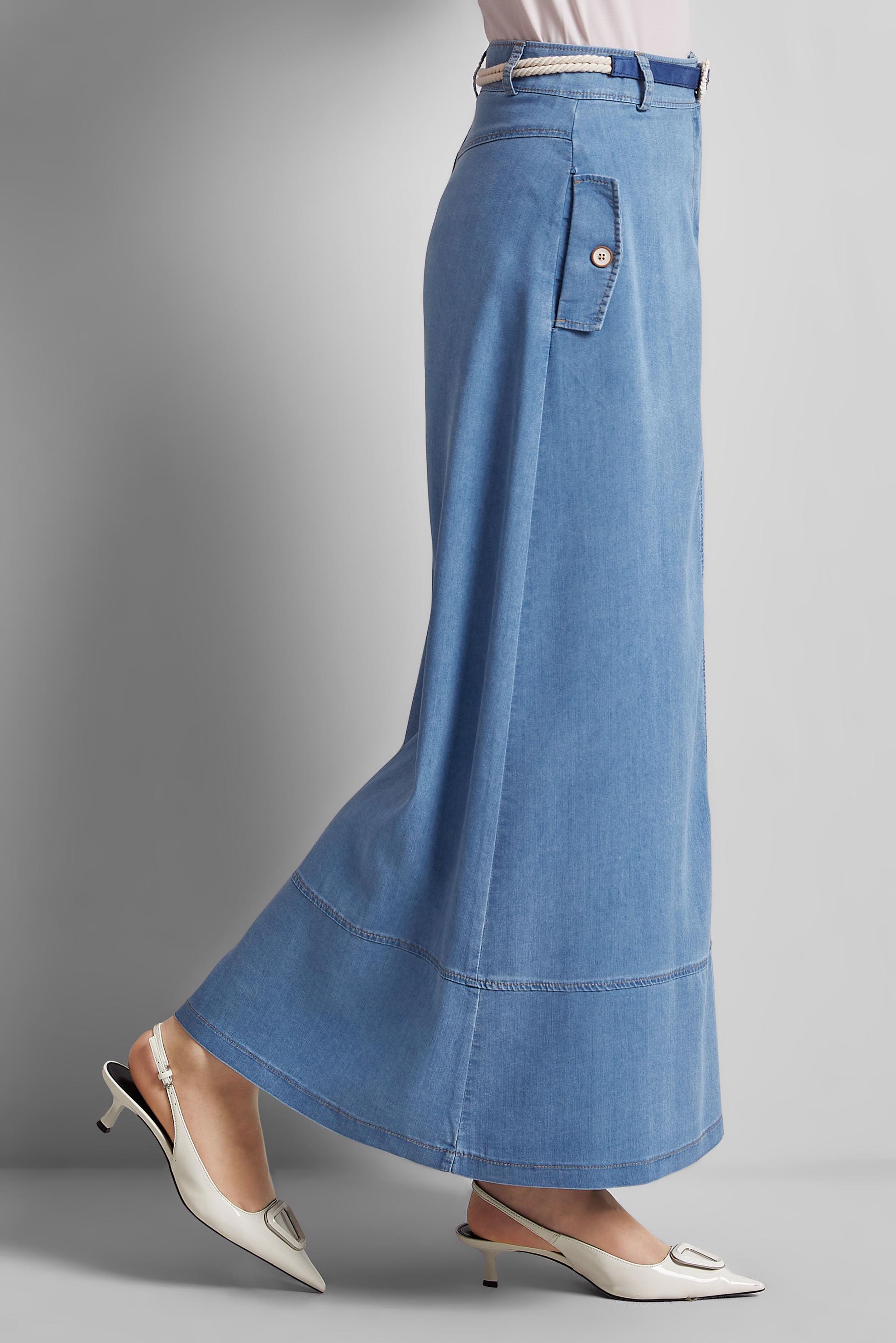 Vêtements hijab BLEU JUPE EN JEAN CEINTURÉE 60672