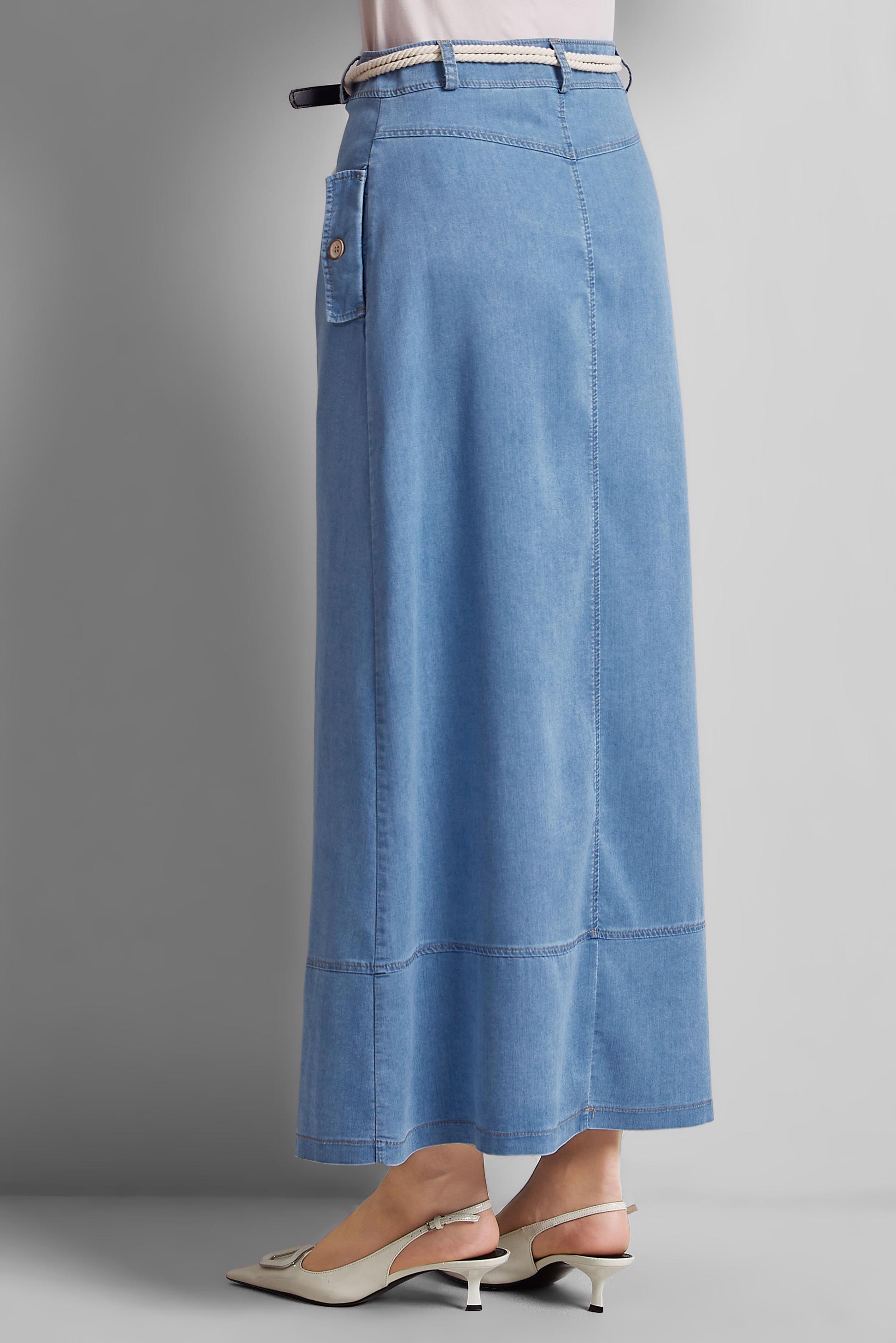 Vêtements hijab BLEU JUPE EN JEAN CEINTURÉE 60672