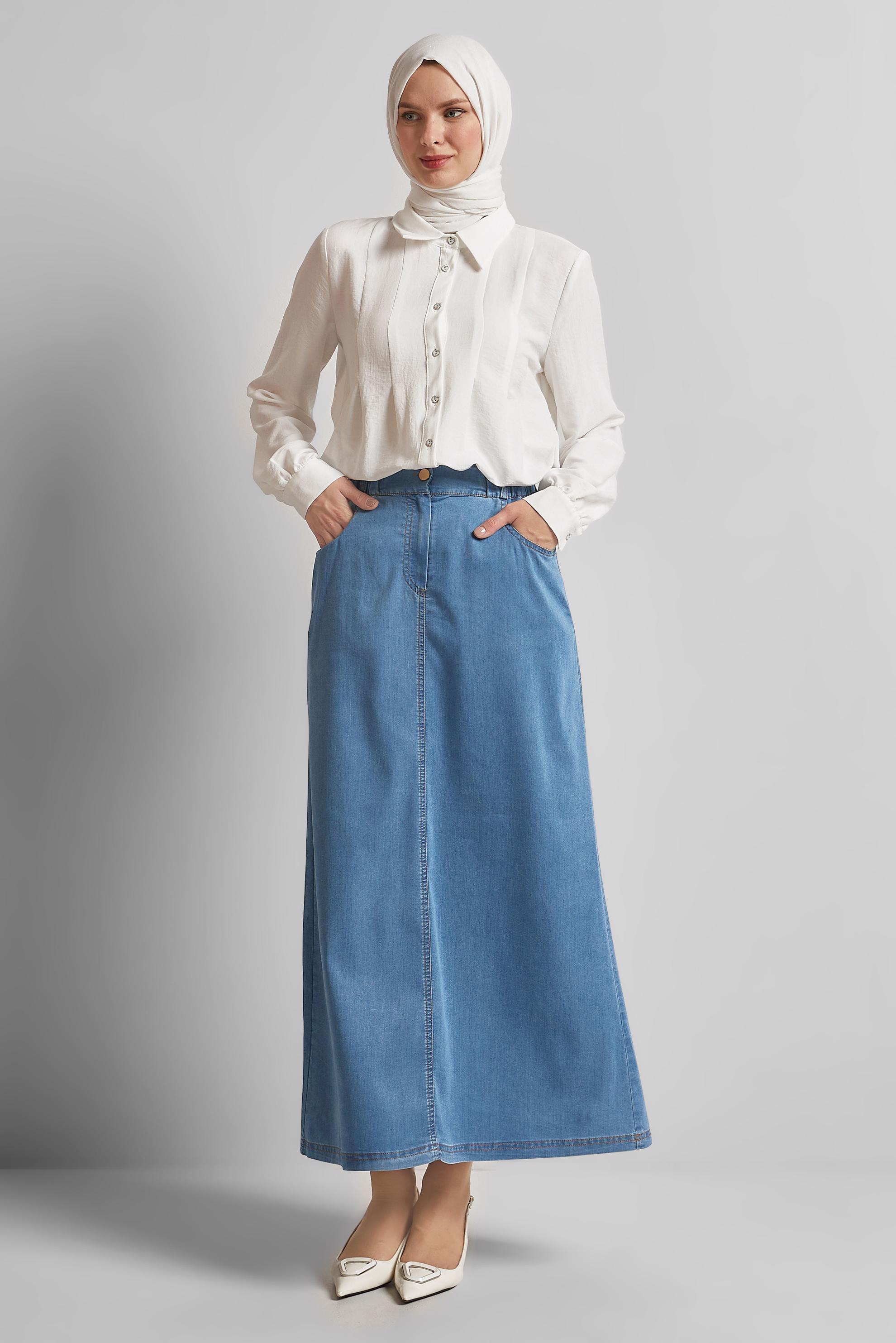 Hijab clothing BLUE DENIM SKIRT 60674