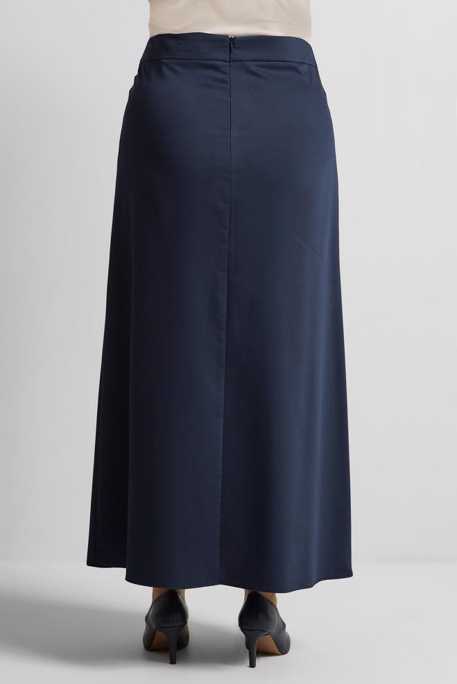 Tesettür giyim LACİVERT BÜYÜK BEDEN DÜZ ETEK 60675 - ALVİNA