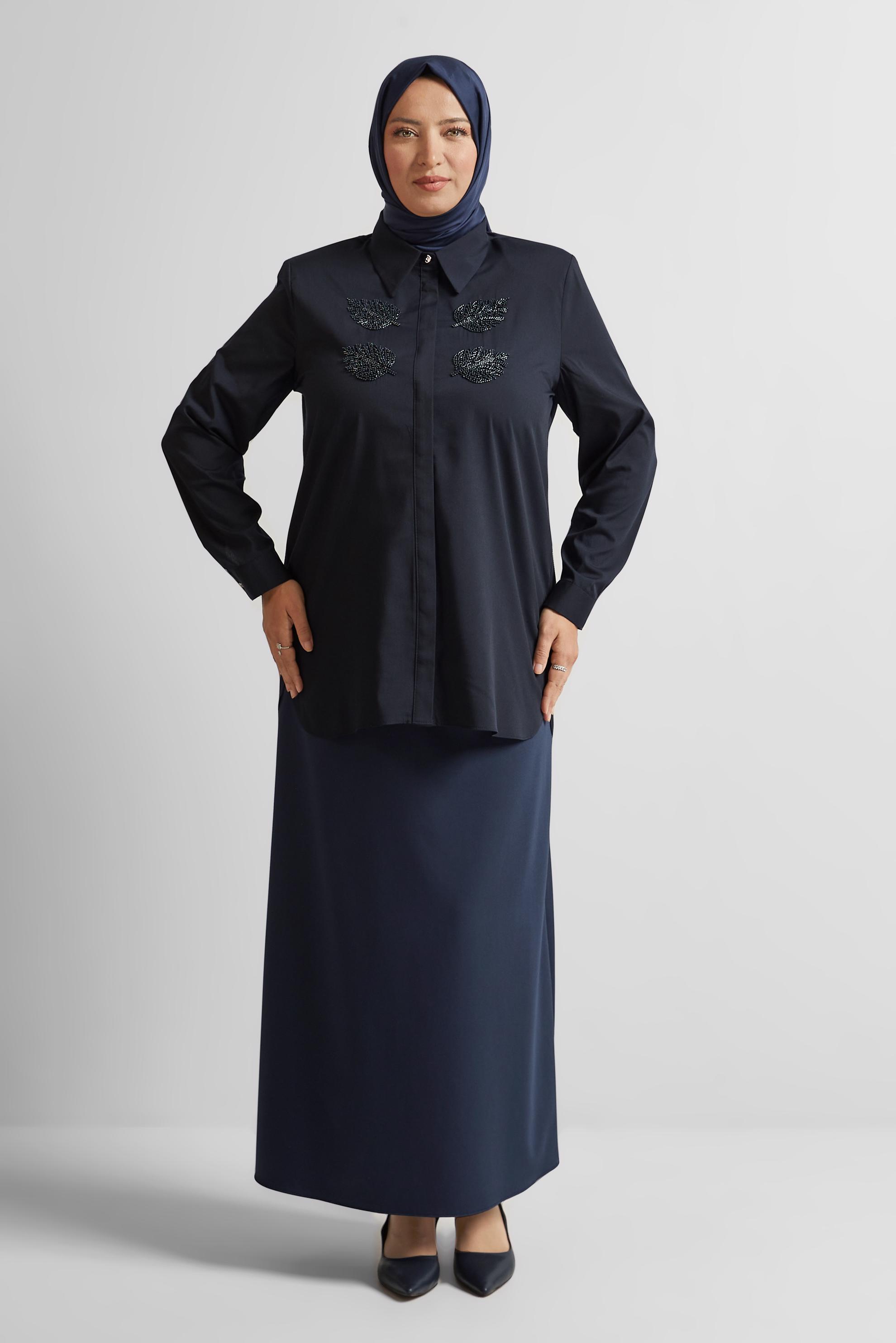 Vêtements hijab BLEU MARINE JUPE DROITE 60675