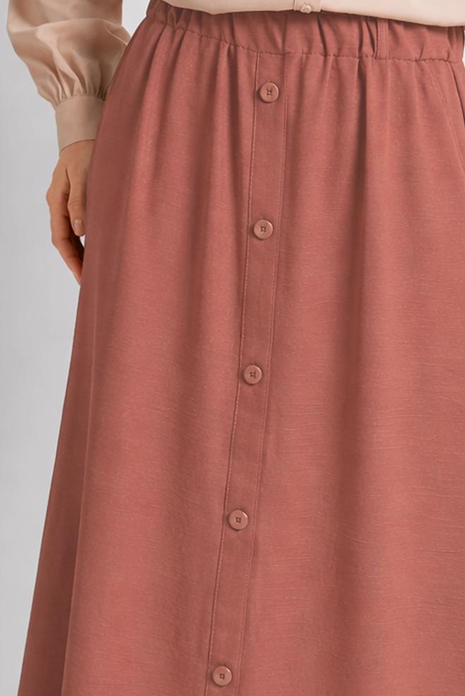 Hijab clothing ORANGE BUTTON DETAILED SKIRT 60676 - ALVİNA