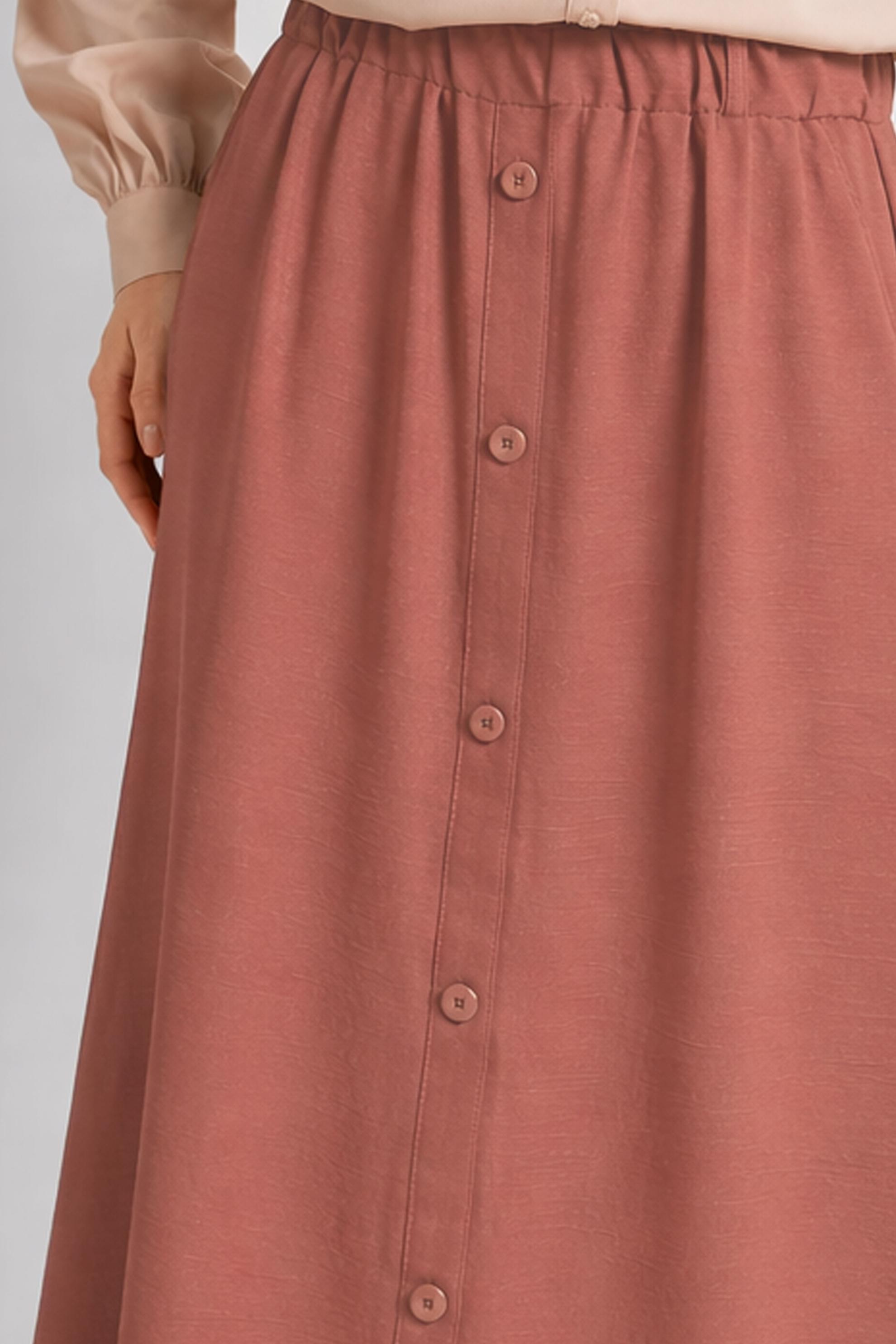 Hijab clothing ORANGE BUTTON DETAILED SKIRT 60676