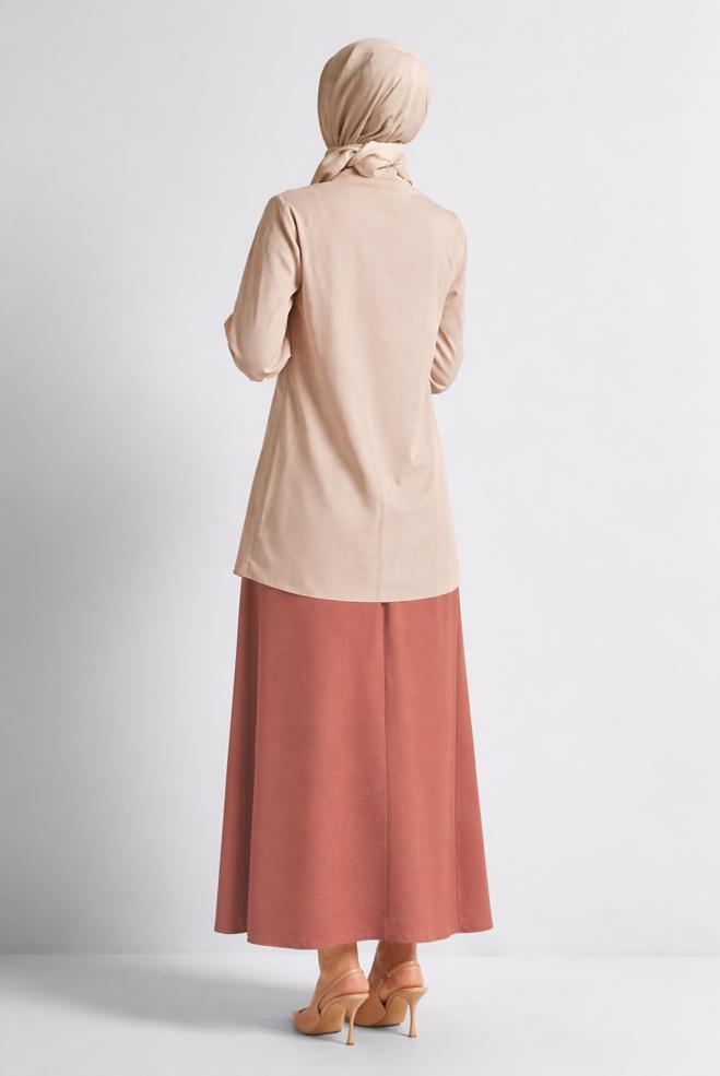 Hijab clothing ORANGE BUTTON DETAILED SKIRT 60676 - ALVİNA