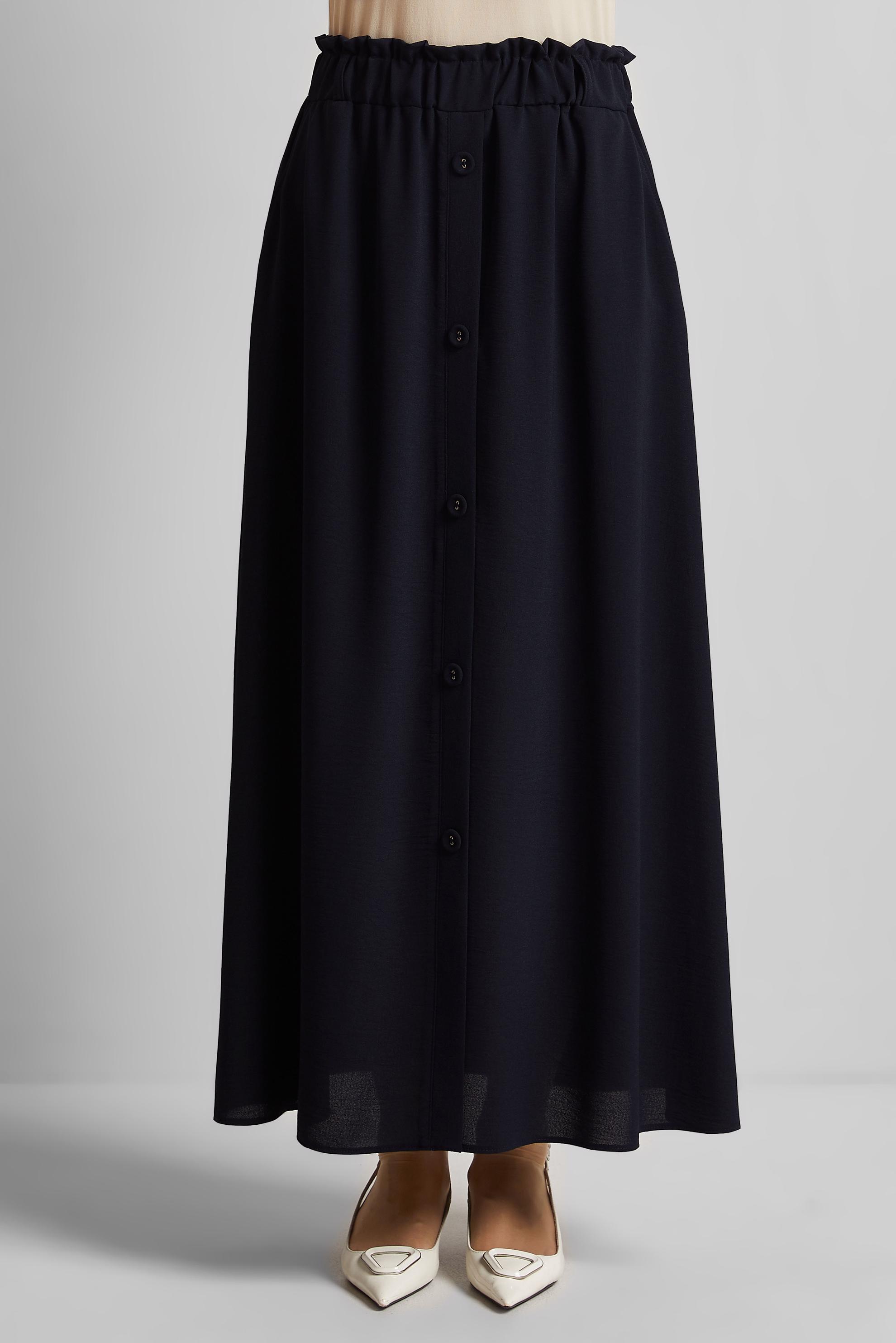 Vêtements hijab BLEU MARINE JUPE À BOUTONS DÉTAILLÉS 60676