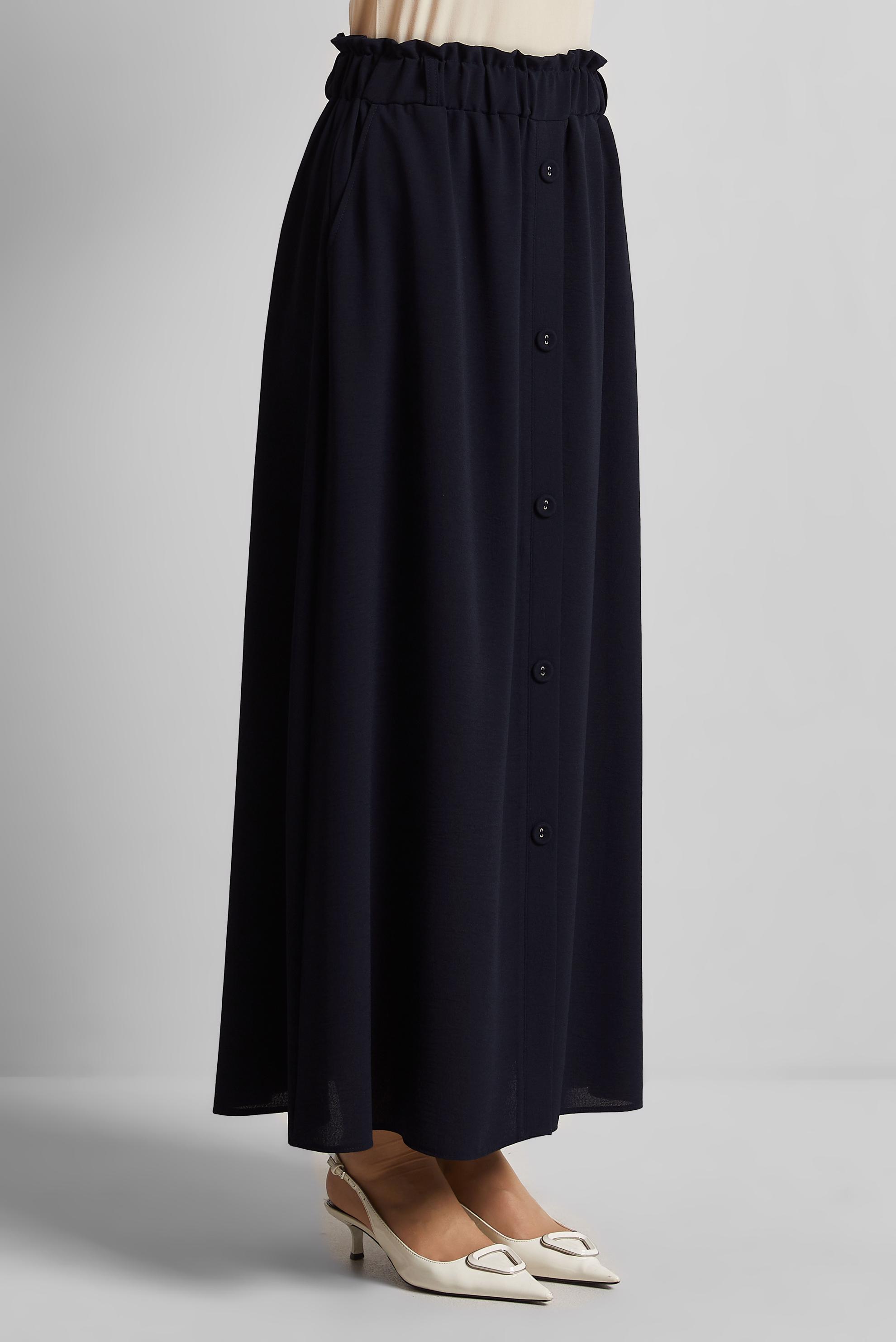 Vêtements hijab BLEU MARINE JUPE À BOUTONS DÉTAILLÉS 60676