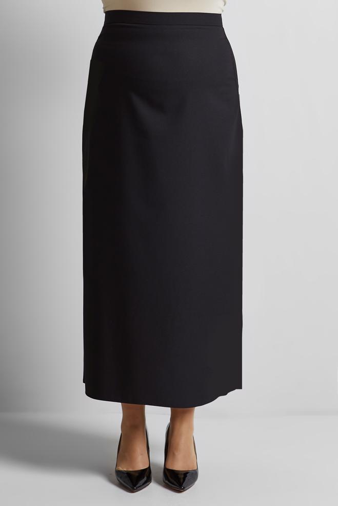 Tesettür giyim SİYAH DÜZ KESİM BÜYÜK BEDEN ETEK 60677 - ALVİNA