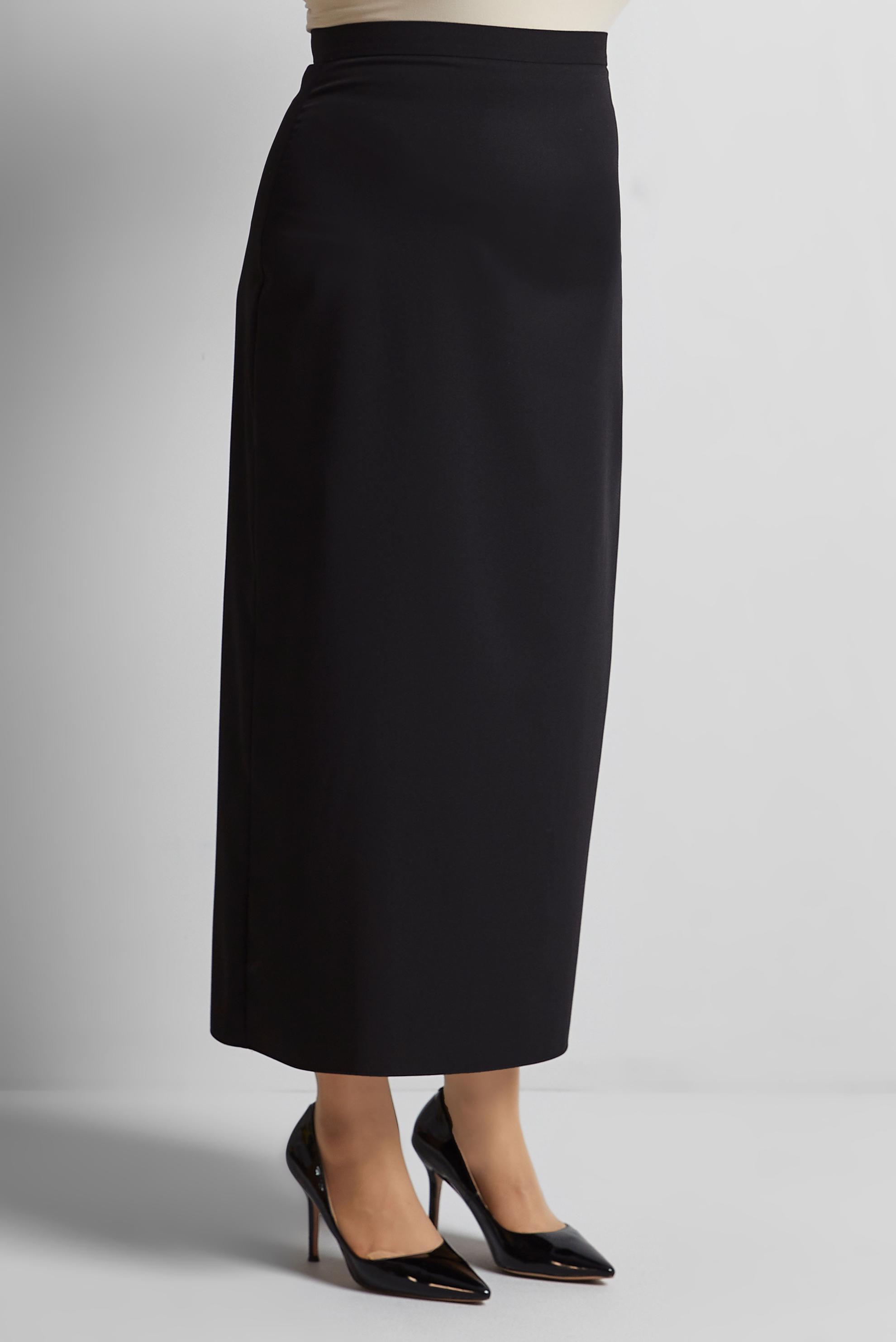 Tesettür giyim SİYAH DÜZ KESİM BÜYÜK BEDEN ETEK 60677