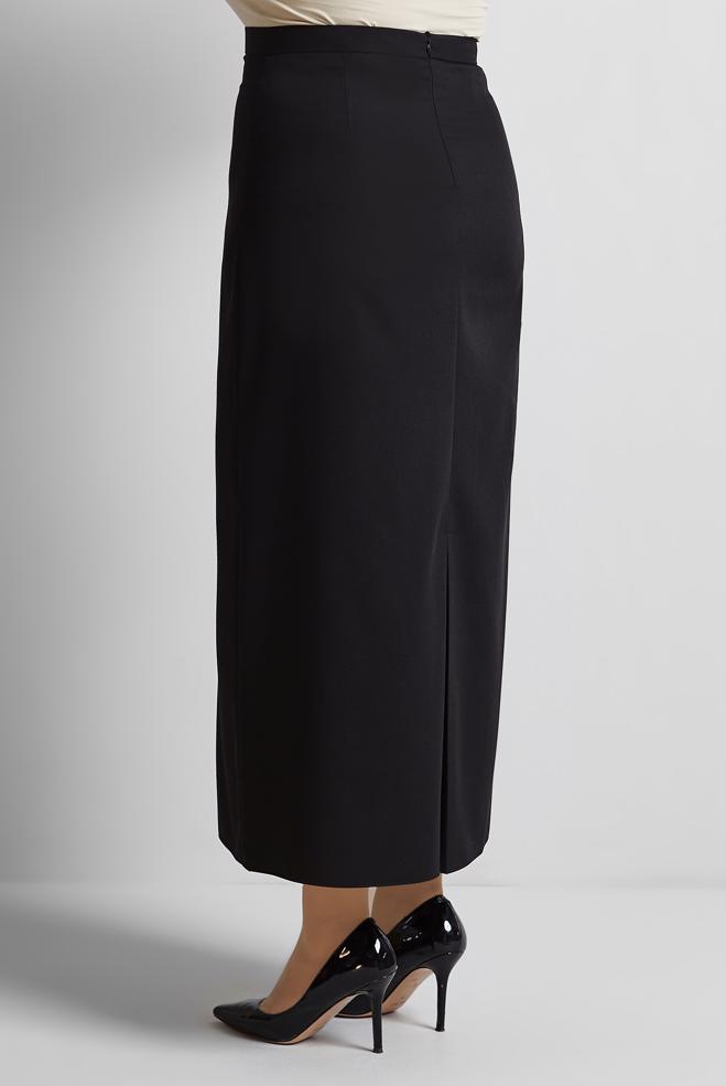 Tesettür giyim SİYAH DÜZ KESİM BÜYÜK BEDEN ETEK 60677 - ALVİNA