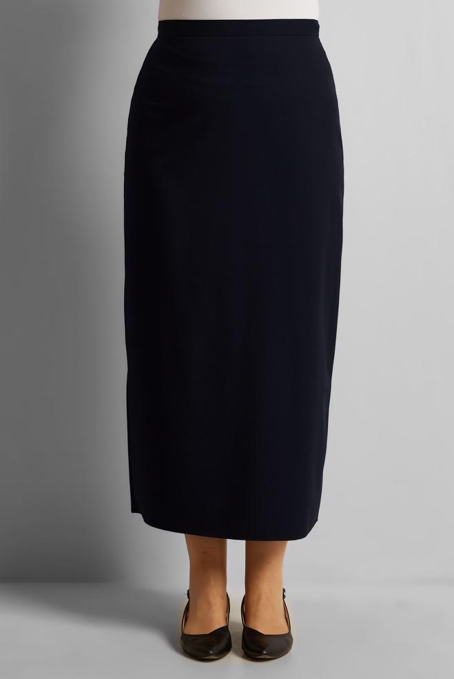 Tesettür giyim LACİVERT DÜZ KESİM BÜYÜK BEDEN ETEK 60677 - ALVİNA