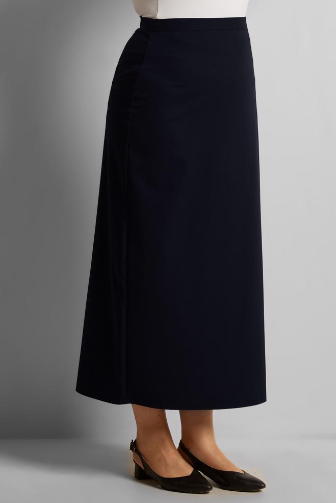 Tesettür giyim LACİVERT DÜZ KESİM BÜYÜK BEDEN ETEK 60677 - ALVİNA