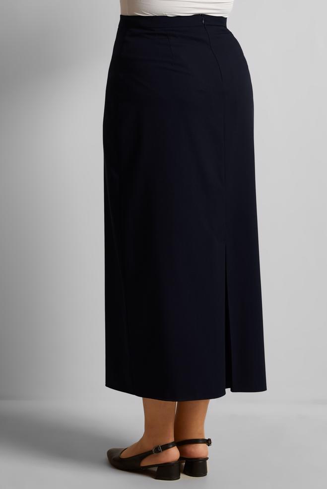 Tesettür giyim LACİVERT DÜZ KESİM BÜYÜK BEDEN ETEK 60677 - ALVİNA