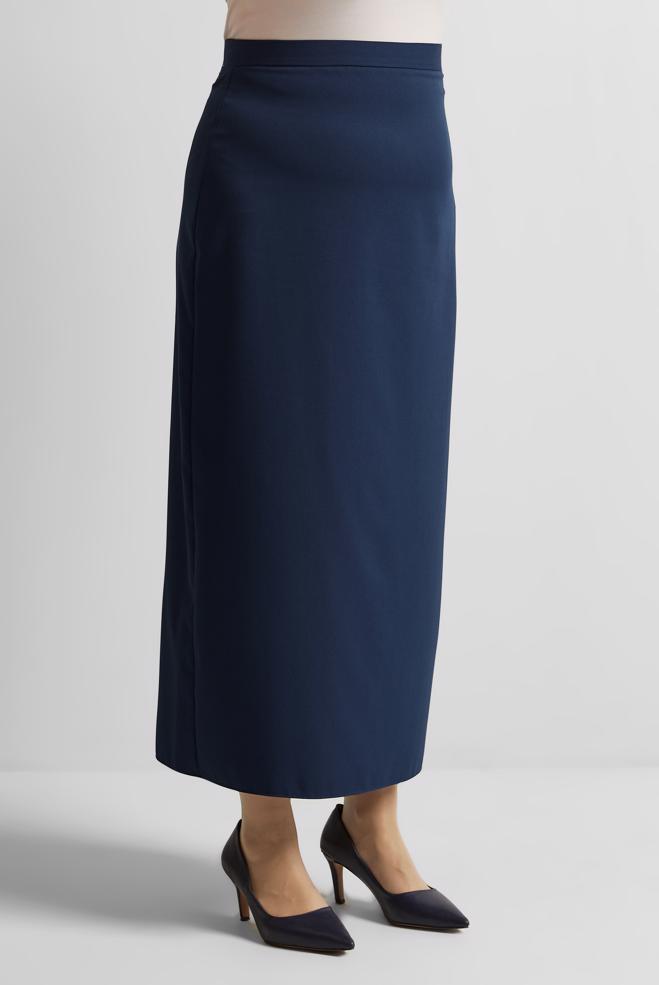 Tesettür giyim LACİVERT DÜZ KESİM BÜYÜK BEDEN ETEK 60677 - ALVİNA