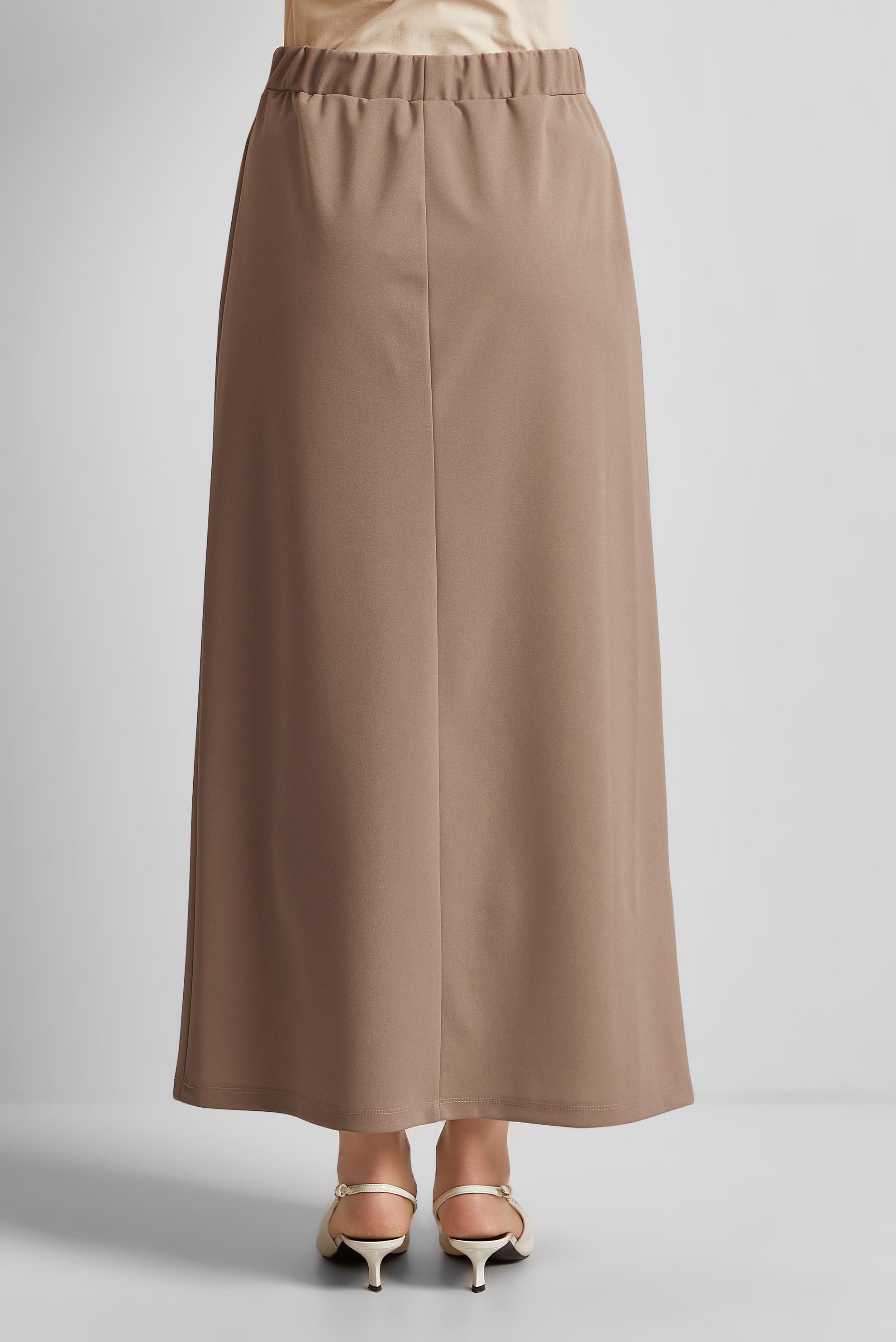 Tesettür giyim BEJ BELİ LASTİKLİ ETEK 60678