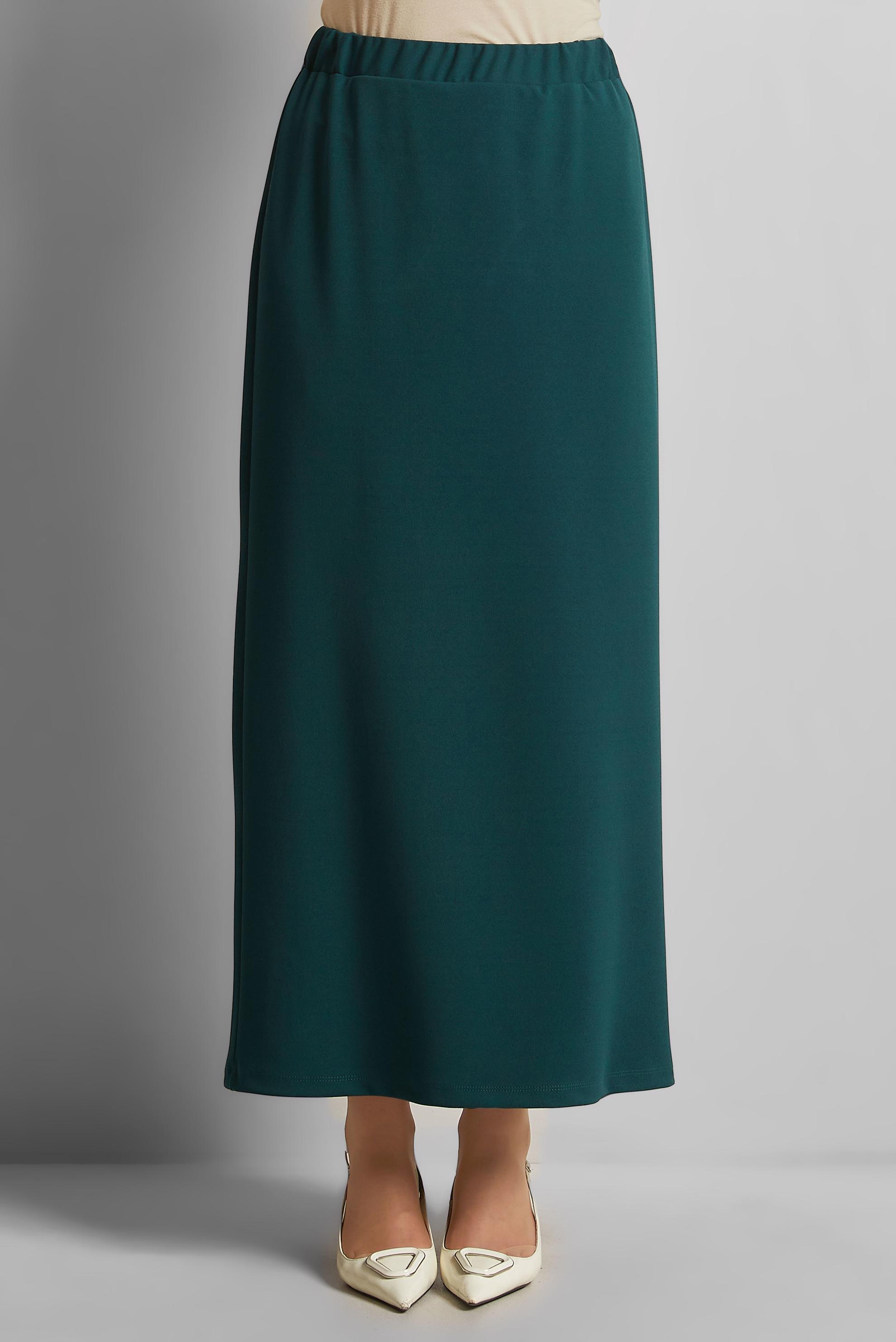 Tesettür giyim MAVİ BELİ LASTİKLİ ETEK 60678