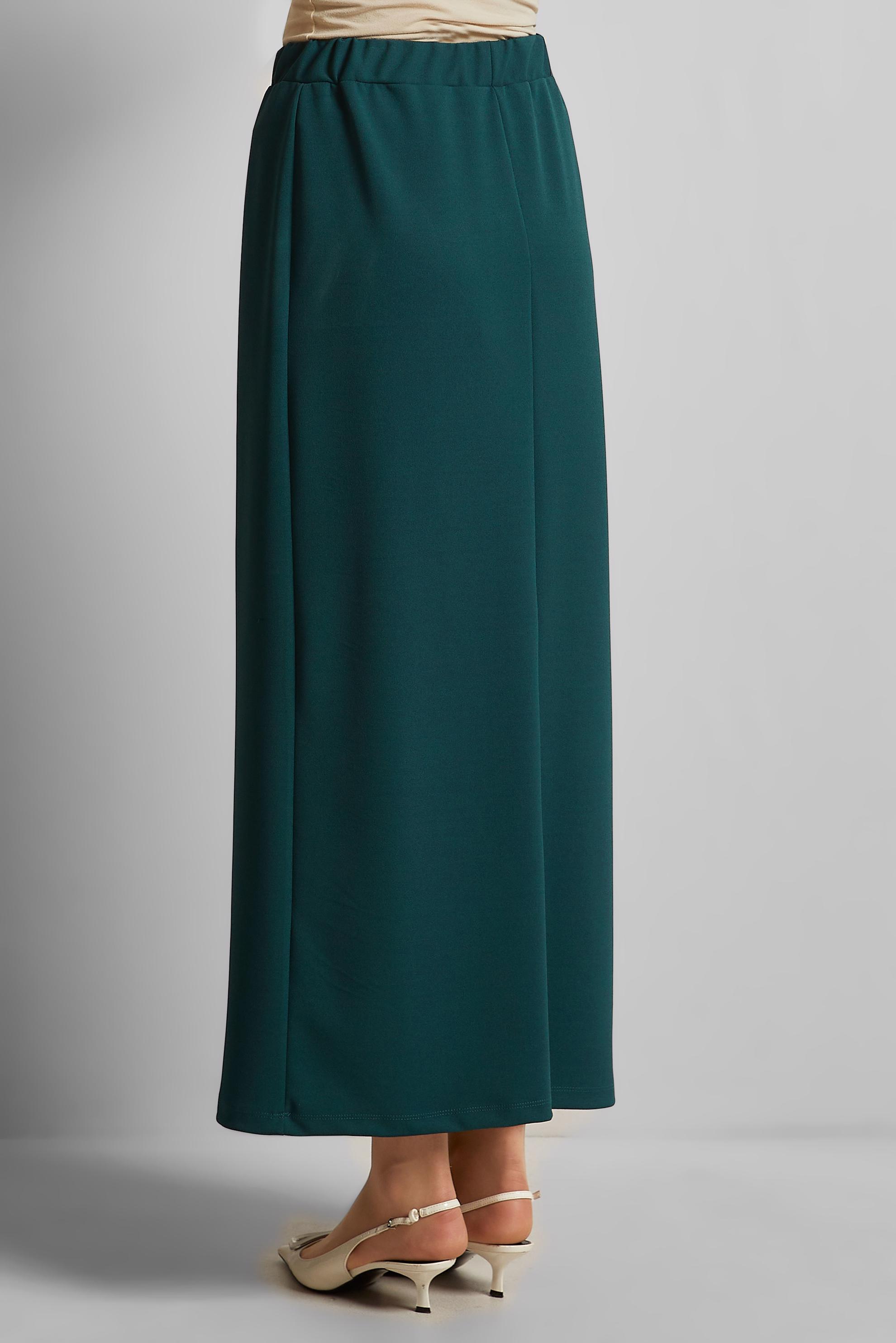 Tesettür giyim MAVİ BELİ LASTİKLİ ETEK 60678