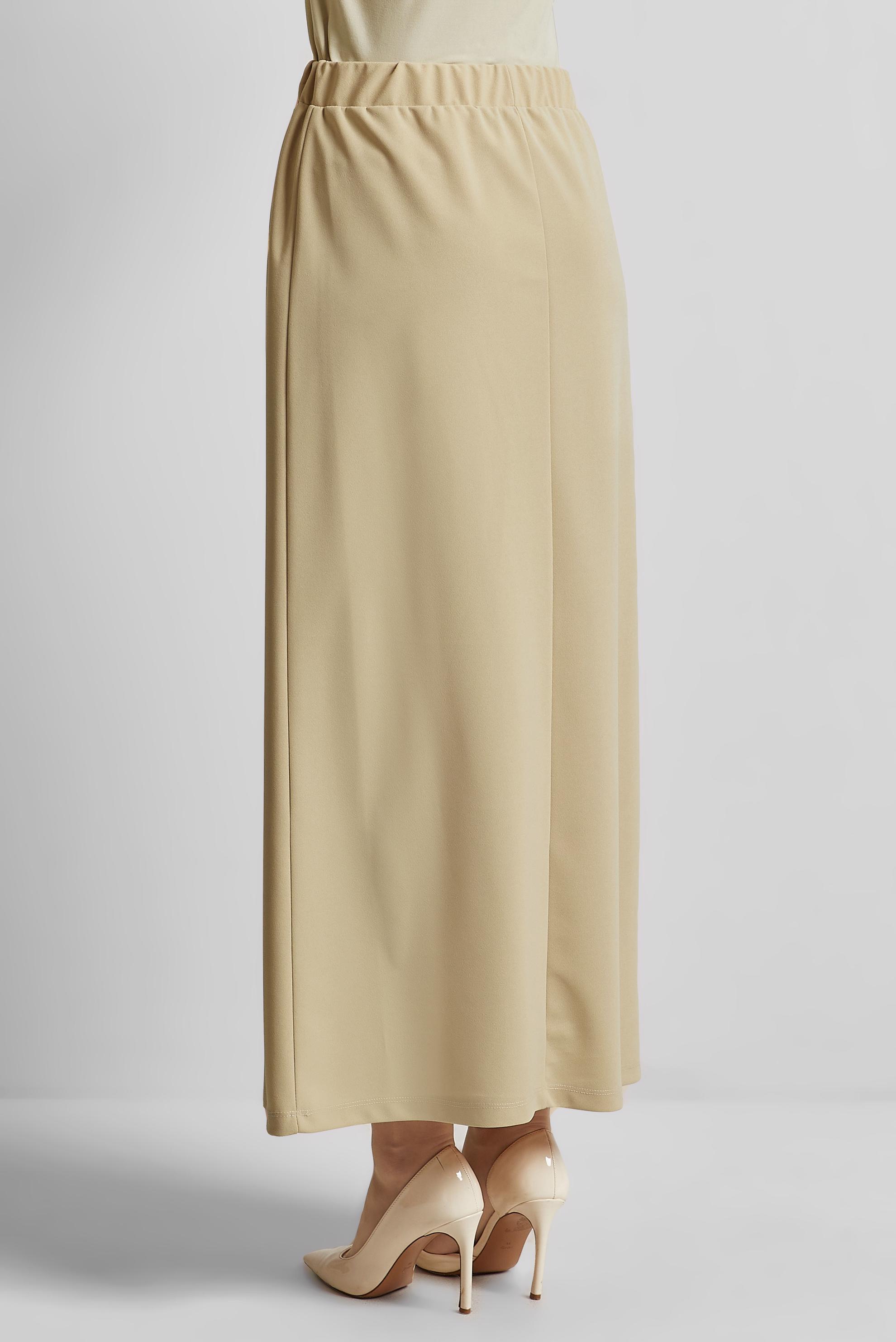 Tesettür giyim EKRU BELİ LASTİKLİ ETEK 60678