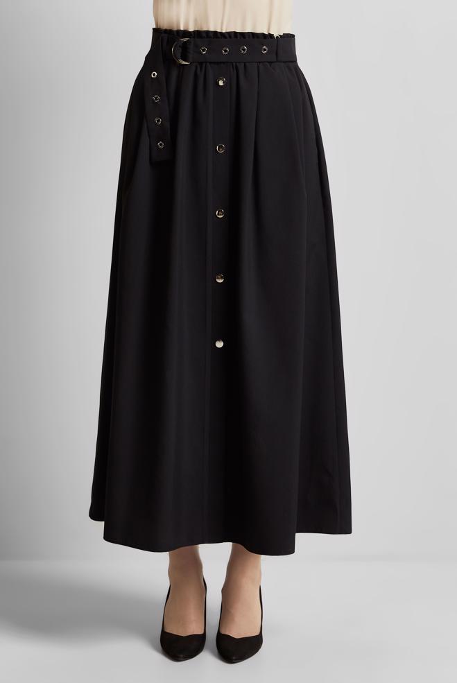 Hijab-Kleidung SCHWARZ ROCK MIT GÜRTEL 60679 - ALVİNA