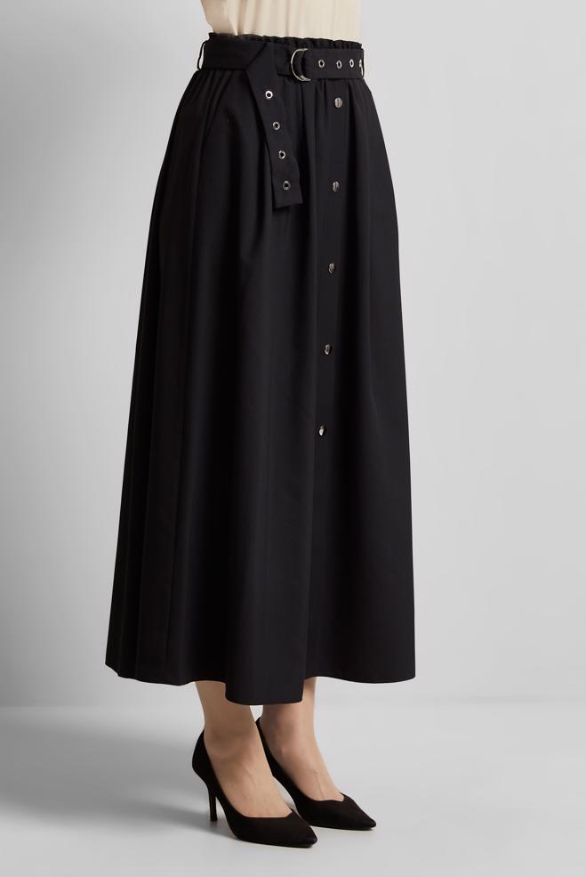 Hijab-Kleidung SCHWARZ ROCK MIT GÜRTEL 60679 - ALVİNA