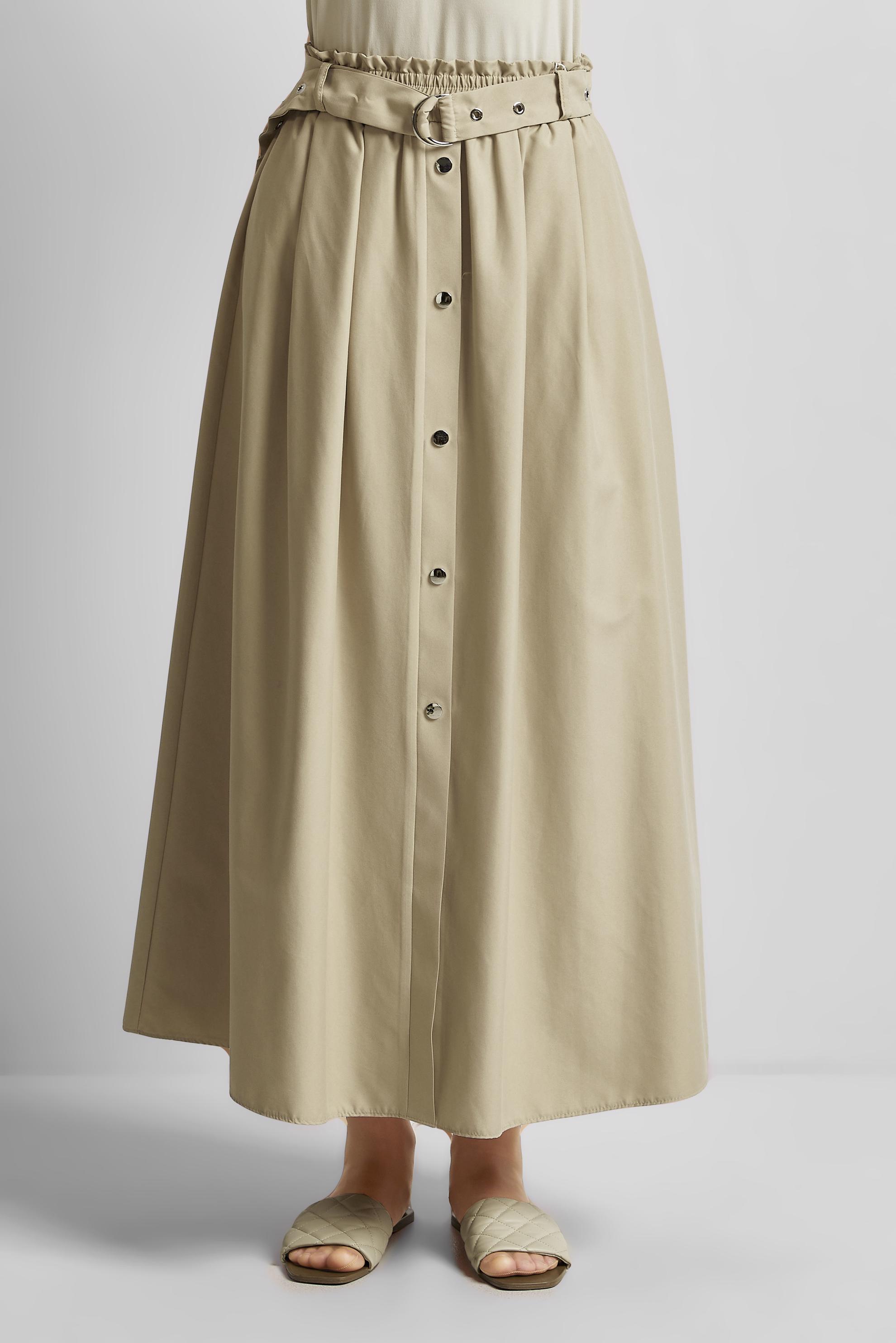 Tesettür giyim BEJ KEMERLİ ETEK 60679