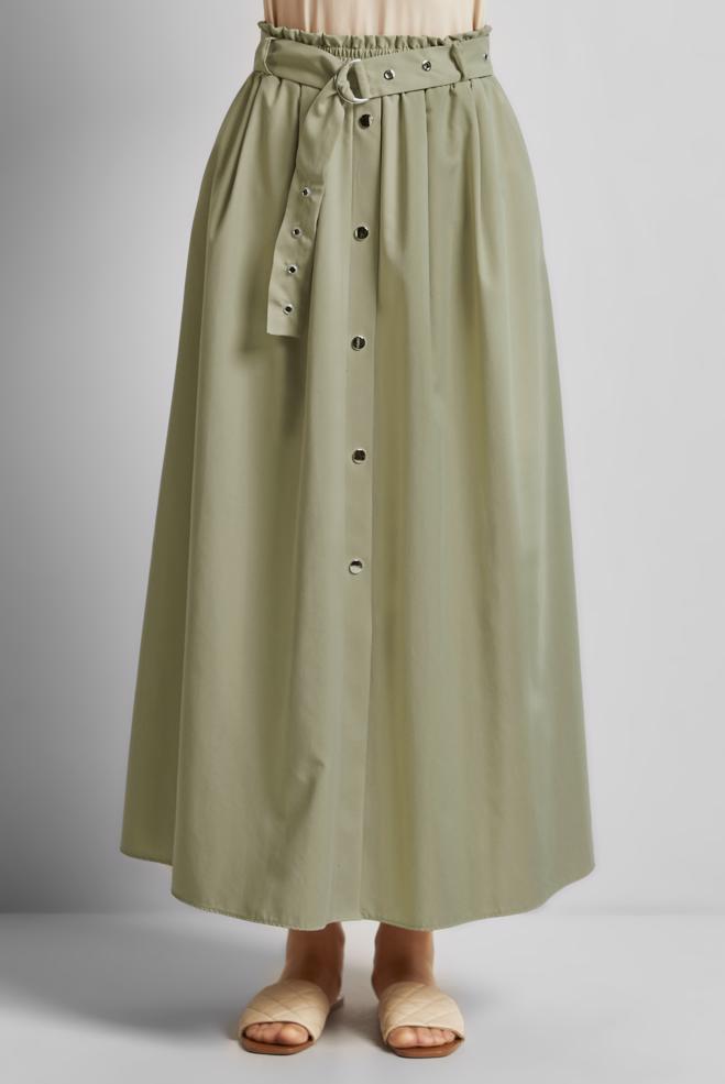 Hijab-Kleidung BEIGE ROCK MIT GÜRTEL 60679 - ALVİNA