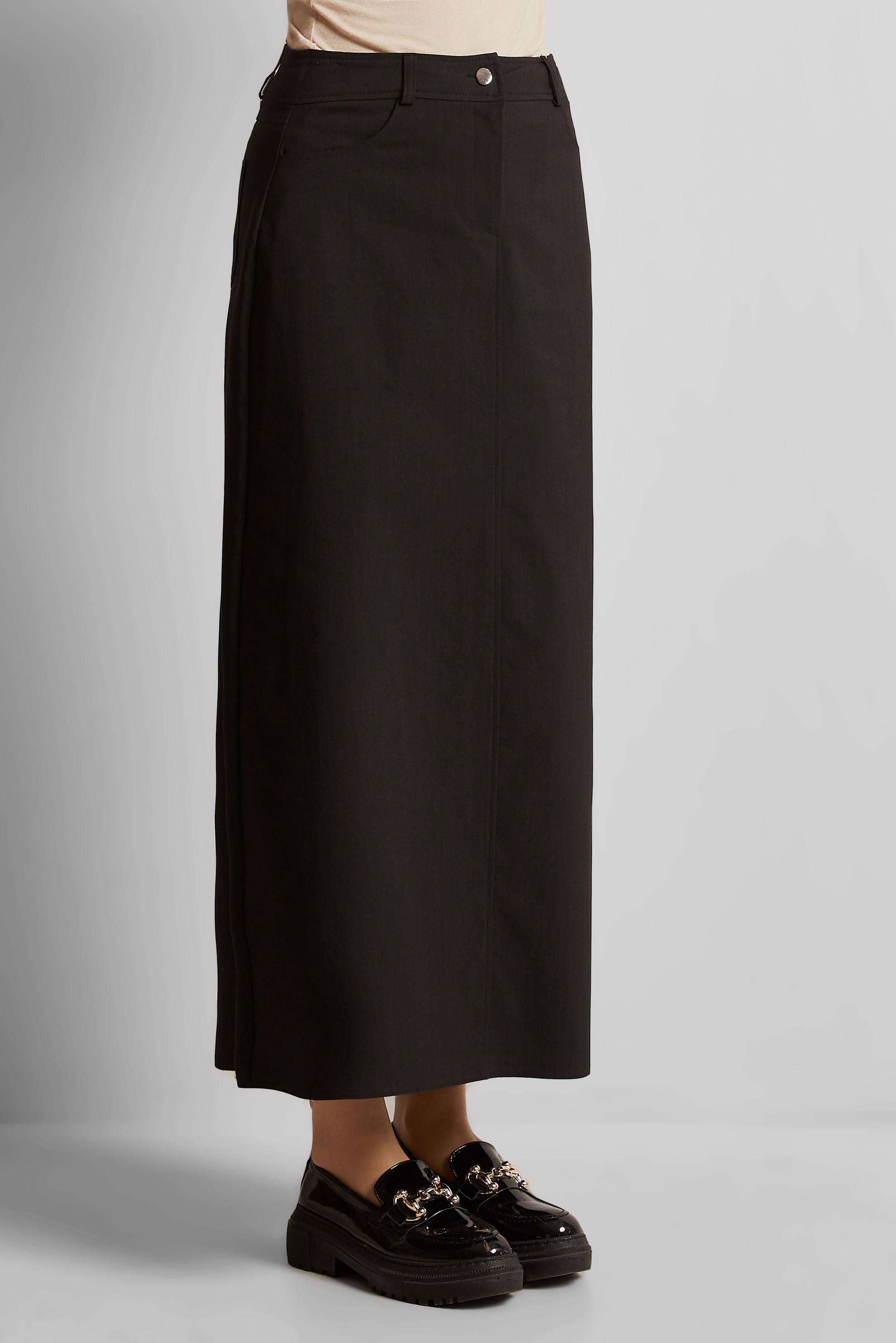 Tesettür giyim SİYAH DÜZ KESİM PAMUKLU ETEK 60680