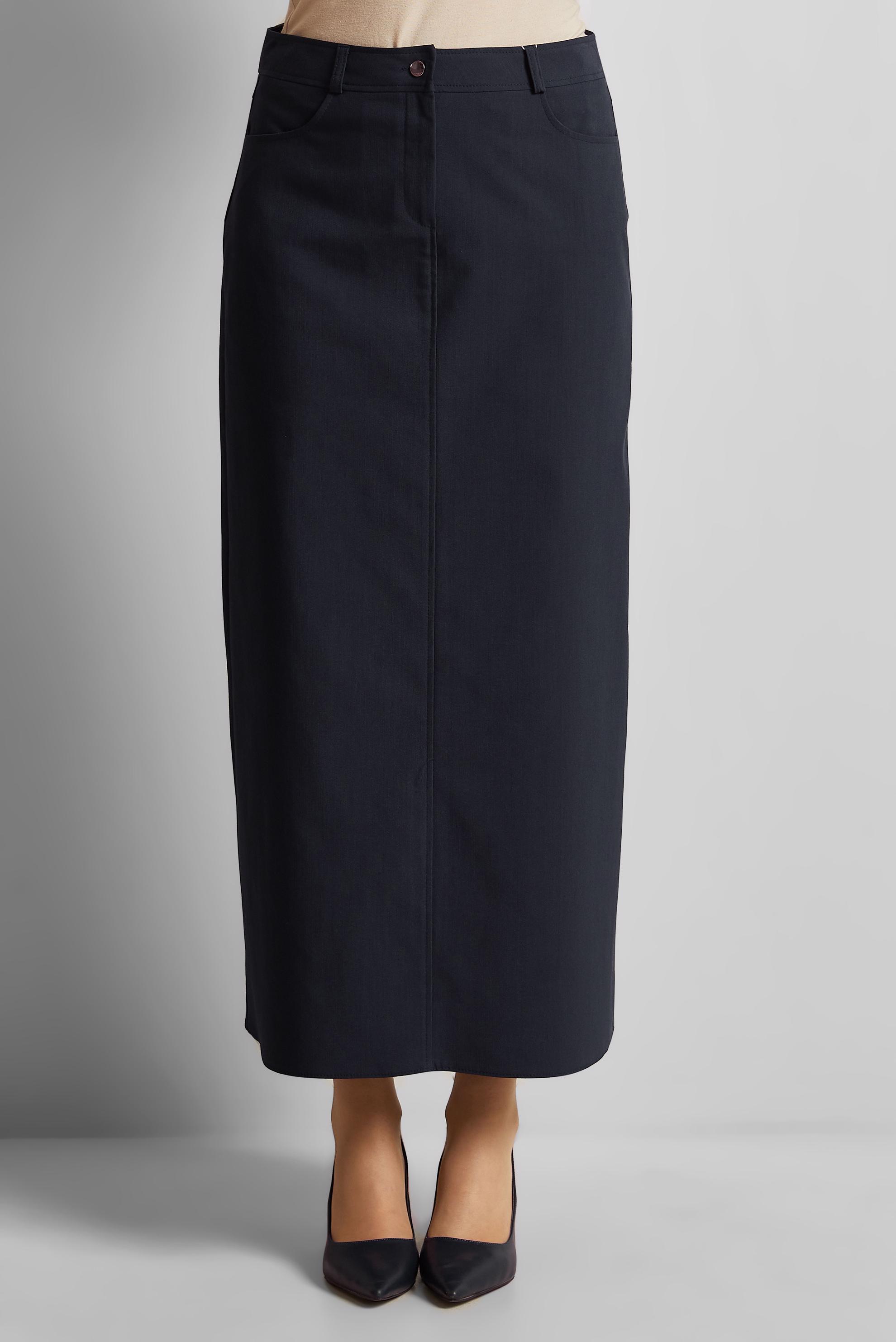 Tesettür giyim LACİVERT DÜZ KESİM PAMUKLU ETEK 60680