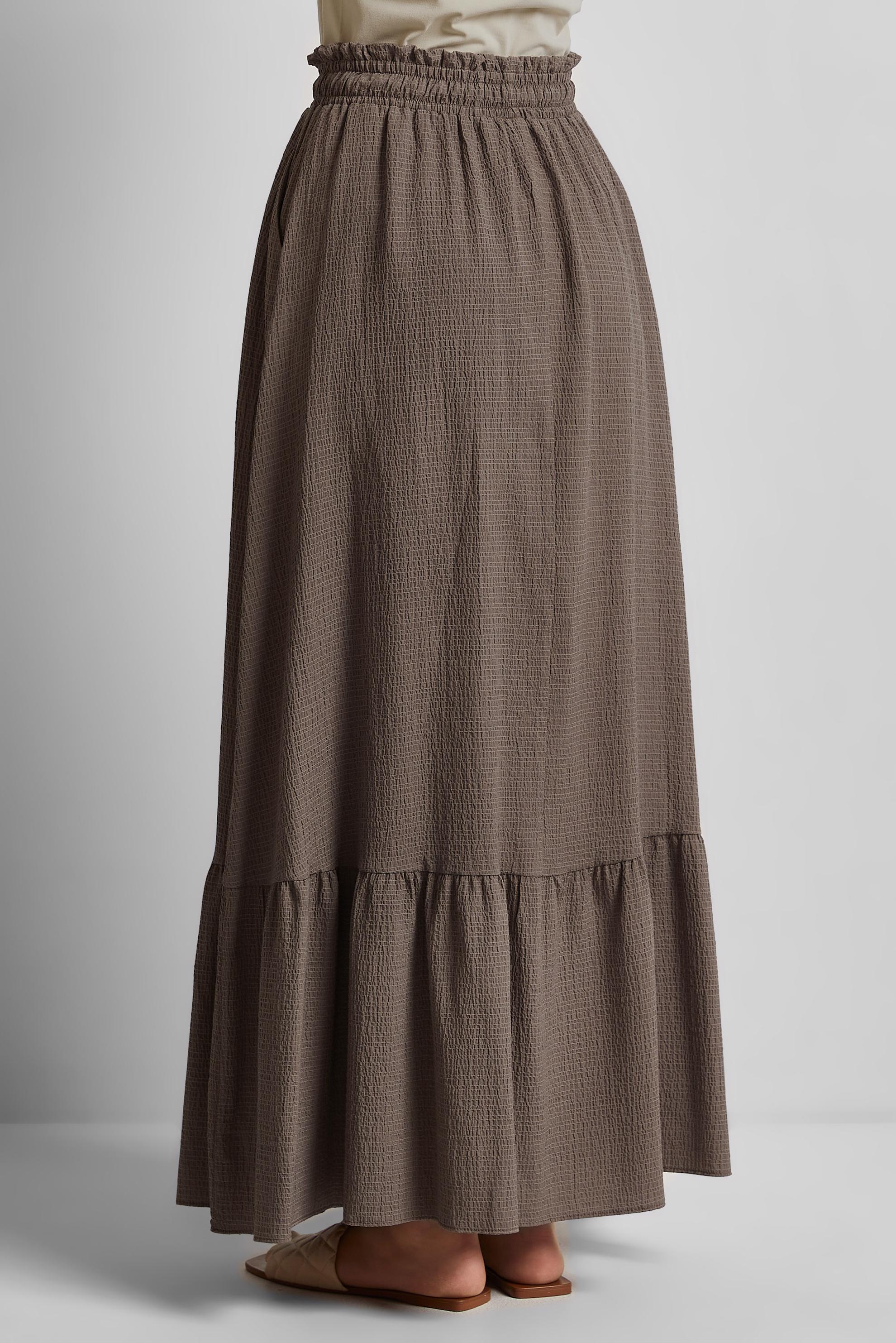 Tesettür giyim KAHVE BELİ LASTİKLİ ETEK 60681