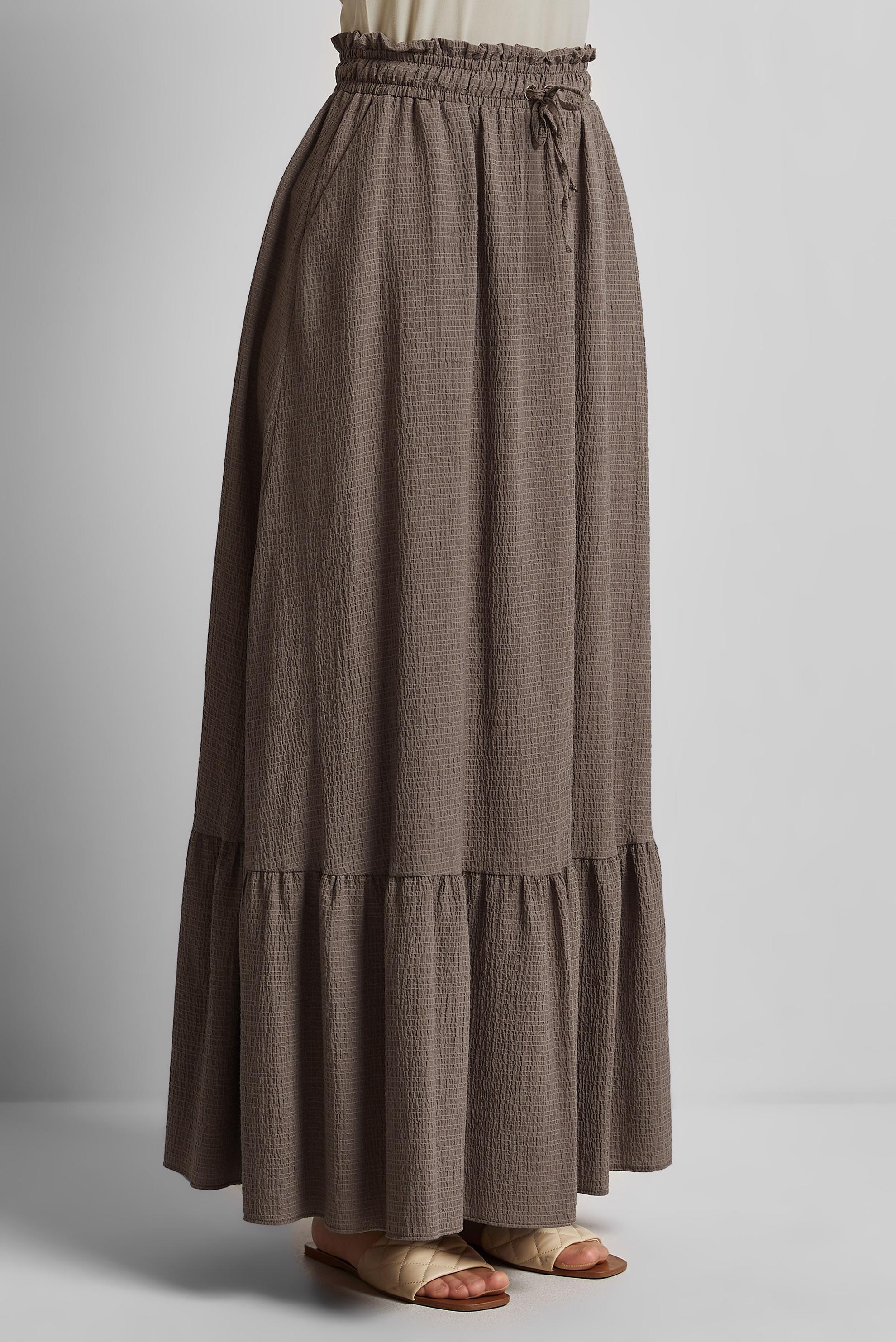 Tesettür giyim KAHVE BELİ LASTİKLİ ETEK 60681