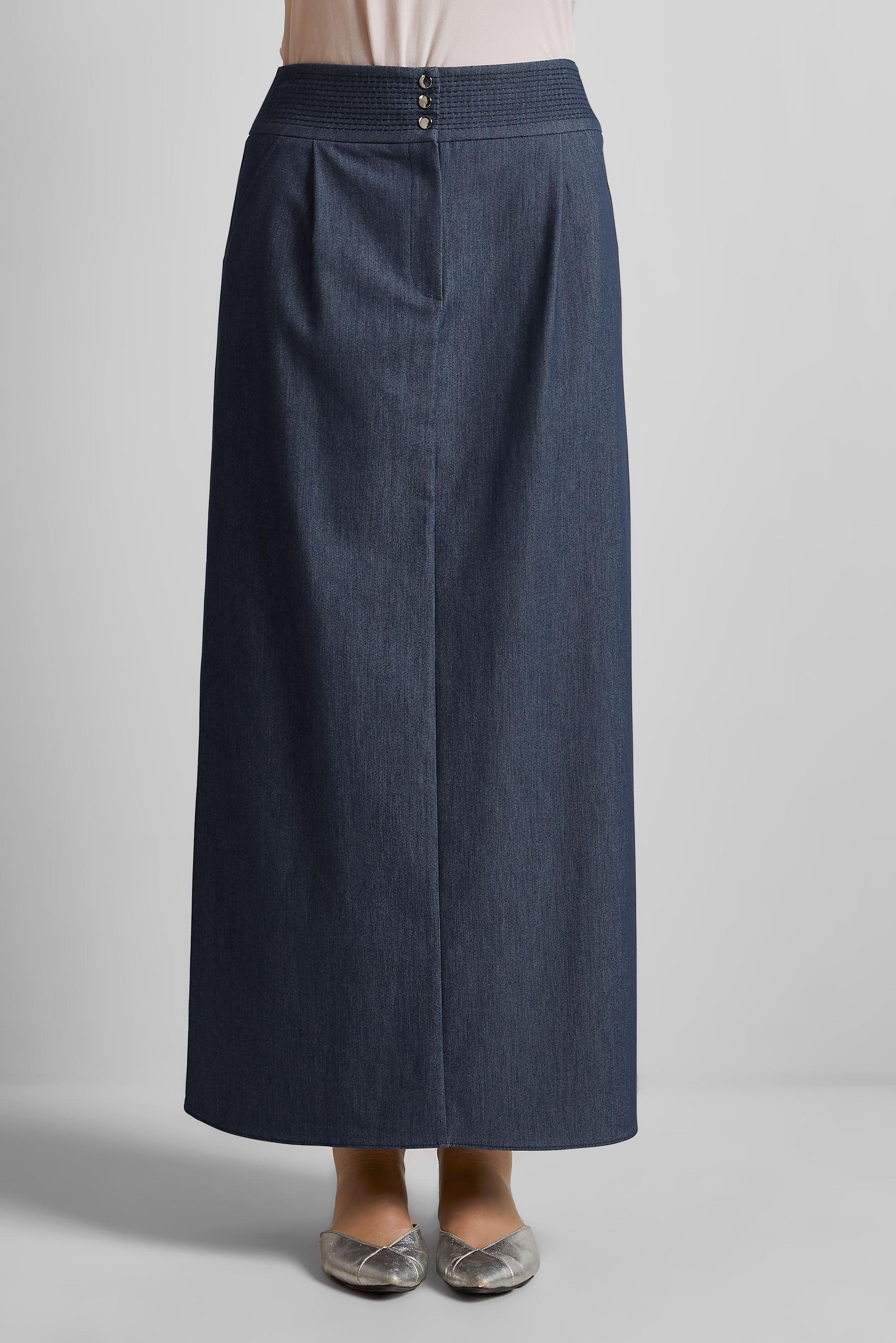 Tesettür giyim LACİVERT DÜZ KESİM ETEK 60682