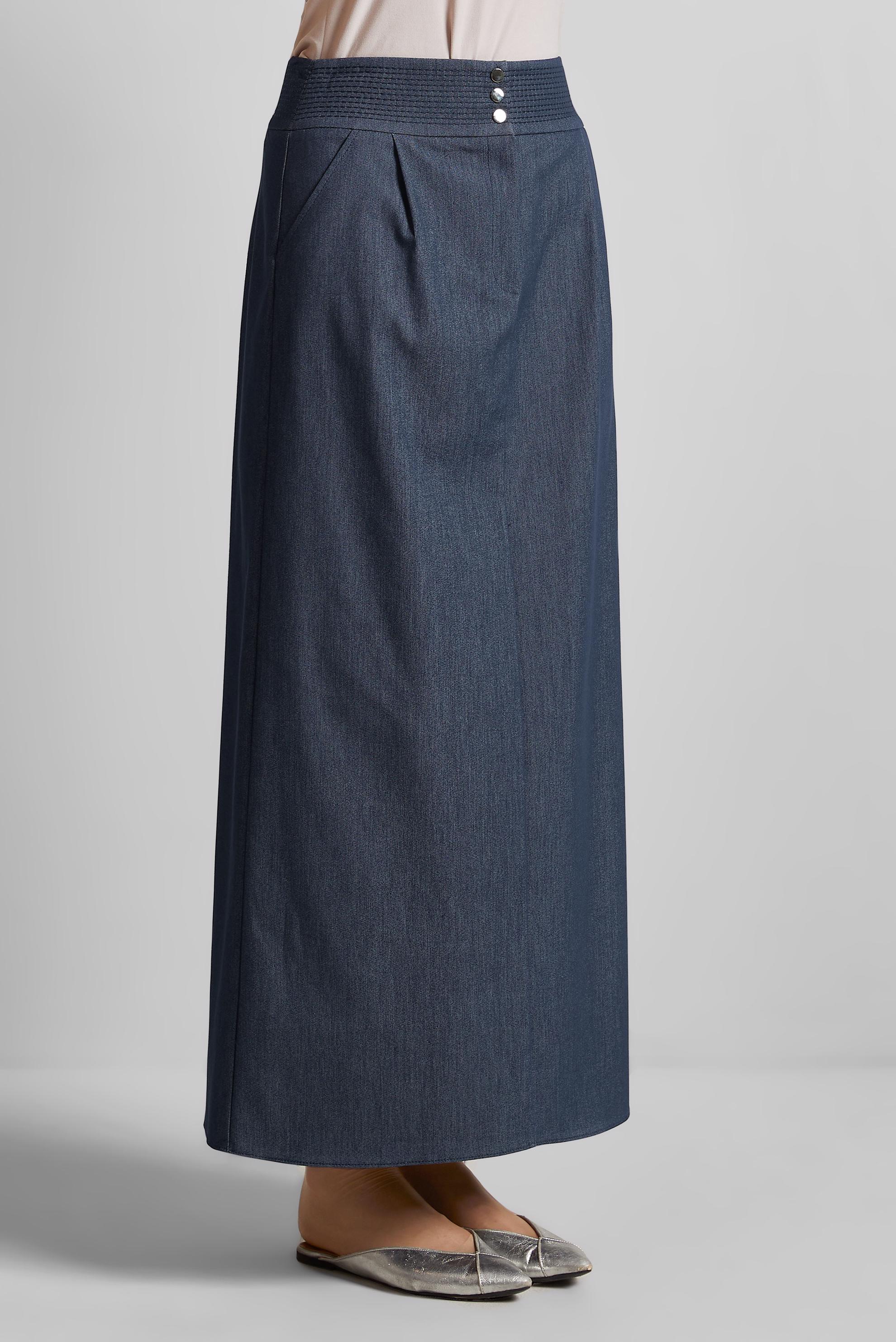 Tesettür giyim LACİVERT DÜZ KESİM ETEK 60682