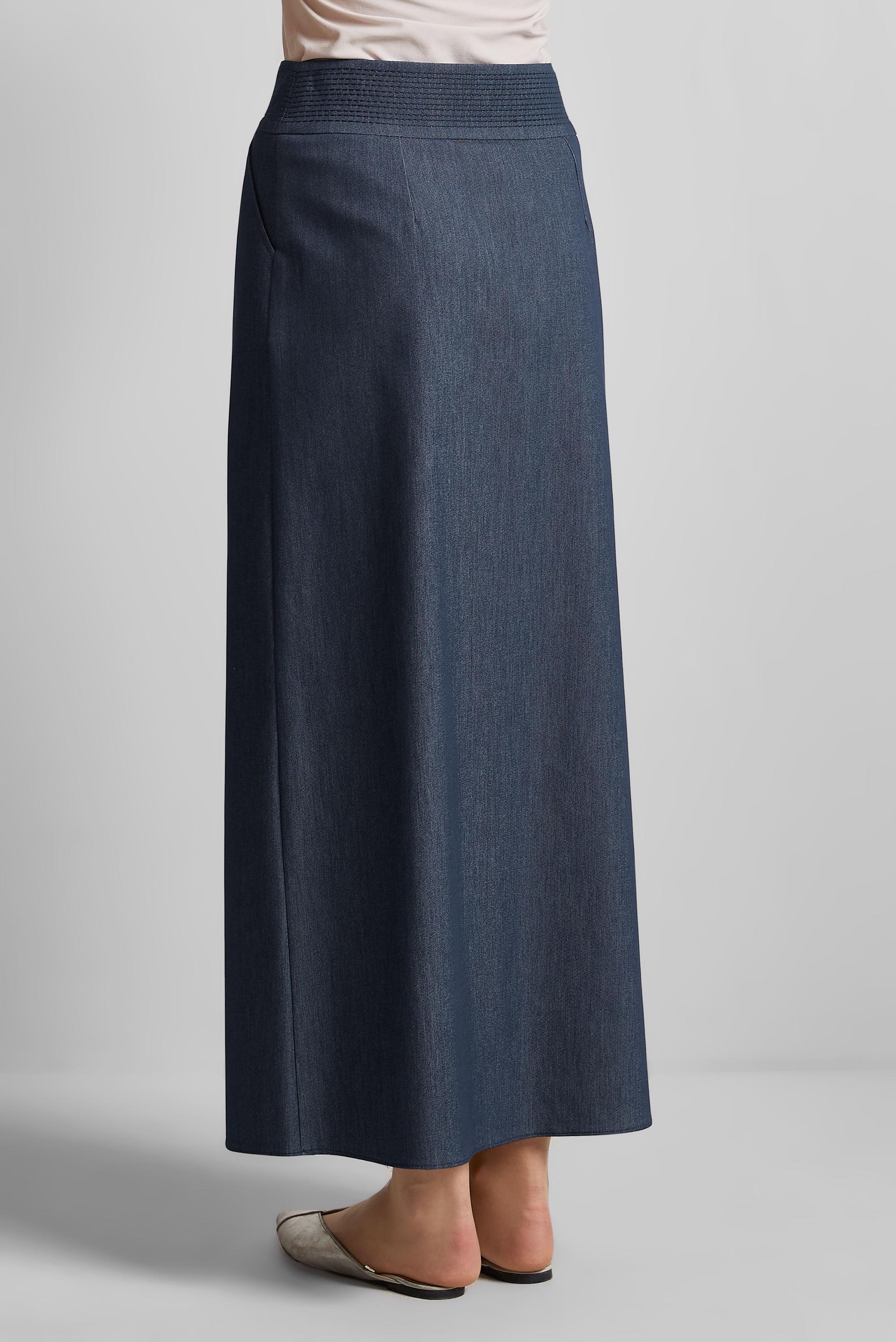 Tesettür giyim LACİVERT DÜZ KESİM ETEK 60682