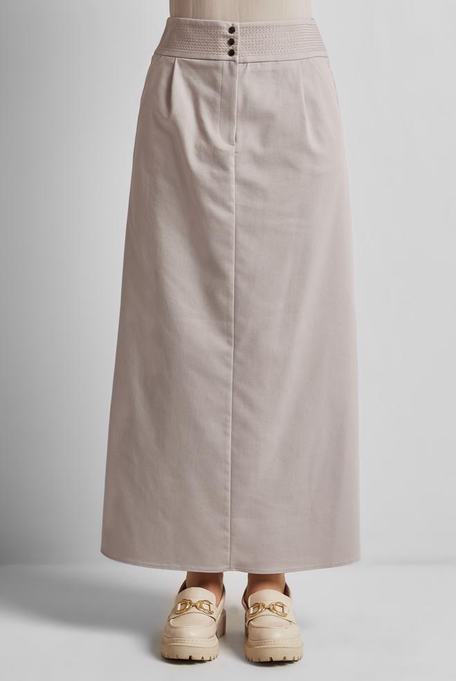 Hijab-Kleidung BEIGE GERADER ROCK 60682 - ALVİNA