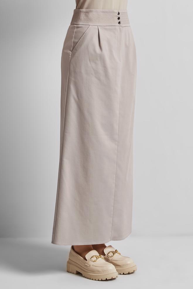 Hijab-Kleidung BEIGE GERADER ROCK 60682 - ALVİNA