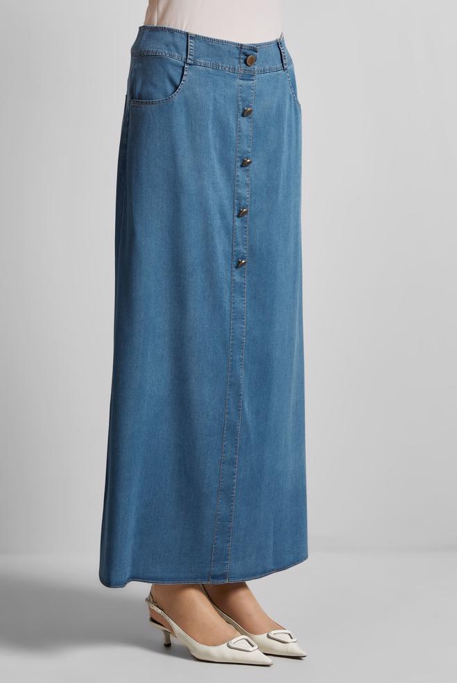 Hijab clothing BLUE DENIM SKIRT 60684 - ALVİNA