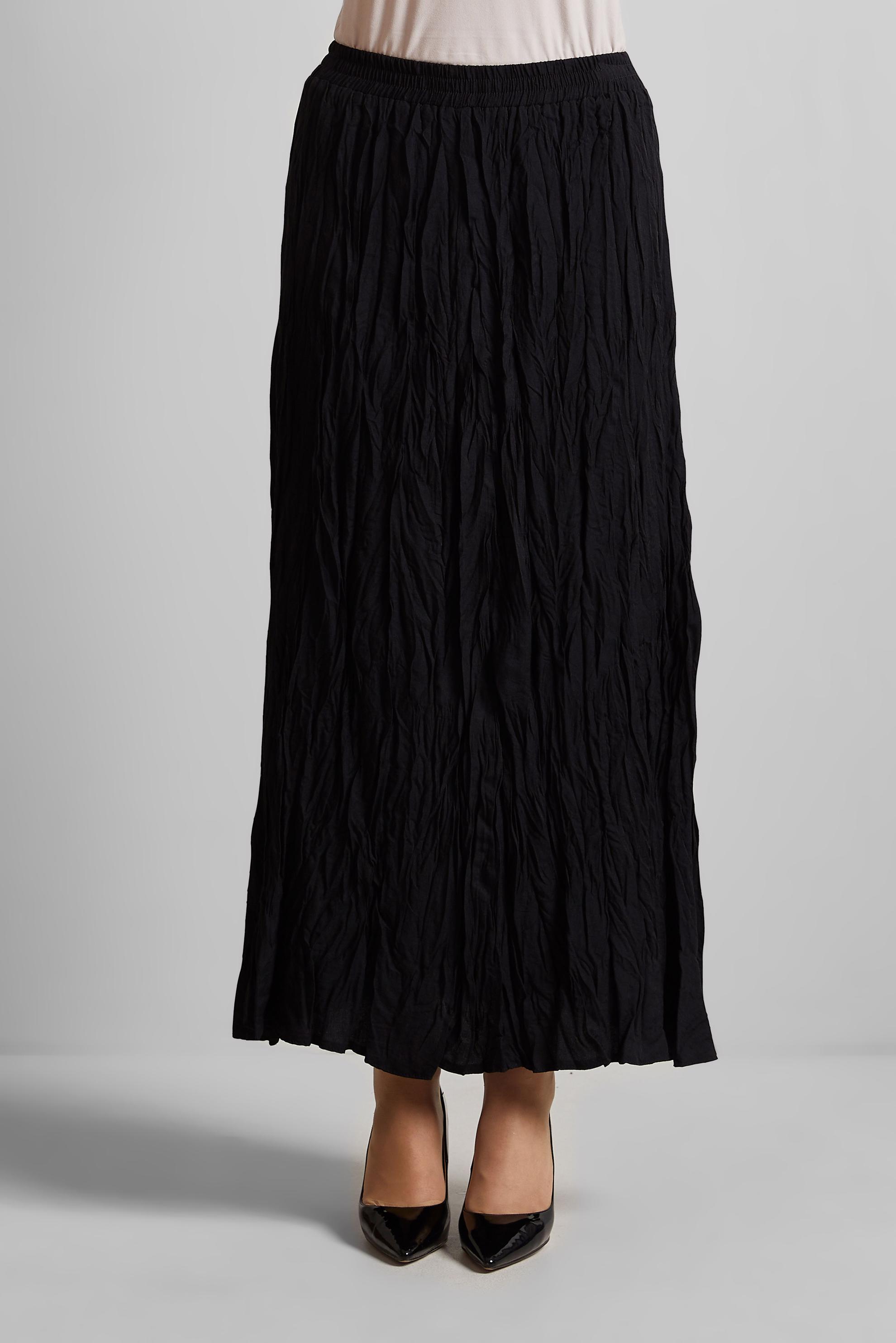 Tesettür giyim SİYAH KIRIŞIK GÖRÜNÜMLÜ ETEK 60687