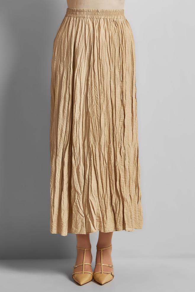 Hijab clothing BEIGE WRINKLE LOOK SKIRT 60687 - ALVİNA