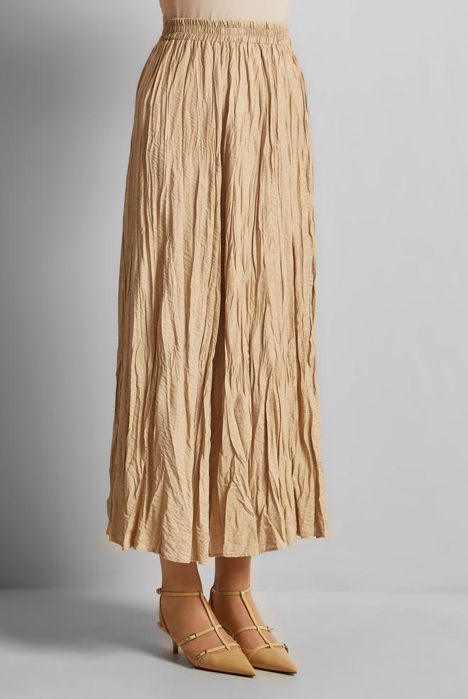 Hijab clothing BEIGE WRINKLE LOOK SKIRT 60687 - ALVİNA