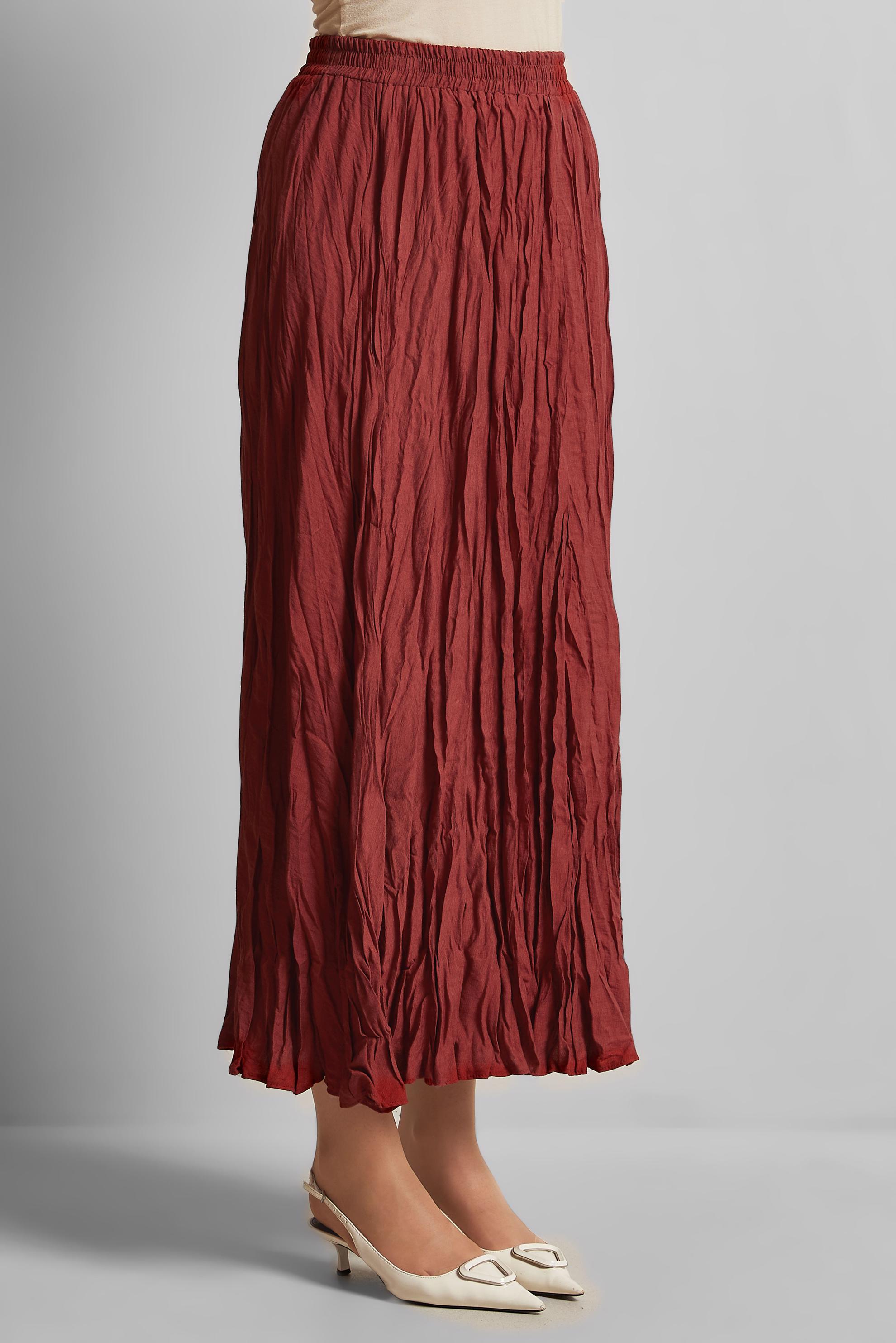 Tesettür giyim BORDO KIRIŞIK GÖRÜNÜMLÜ ETEK 60687