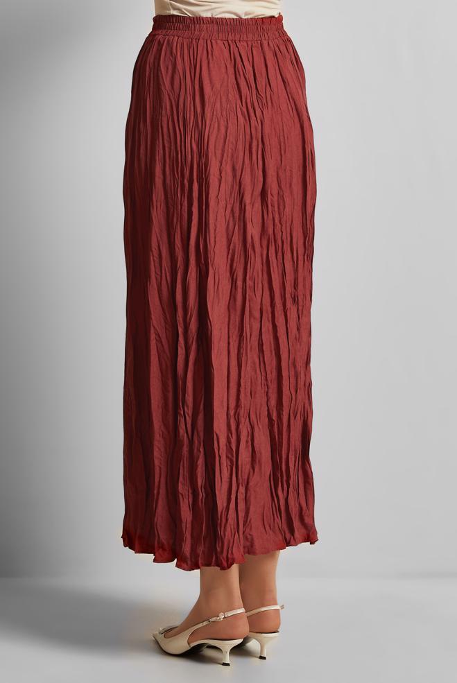 Hijab clothing CLARET RED WRINKLE LOOK SKIRT 60687 - ALVİNA