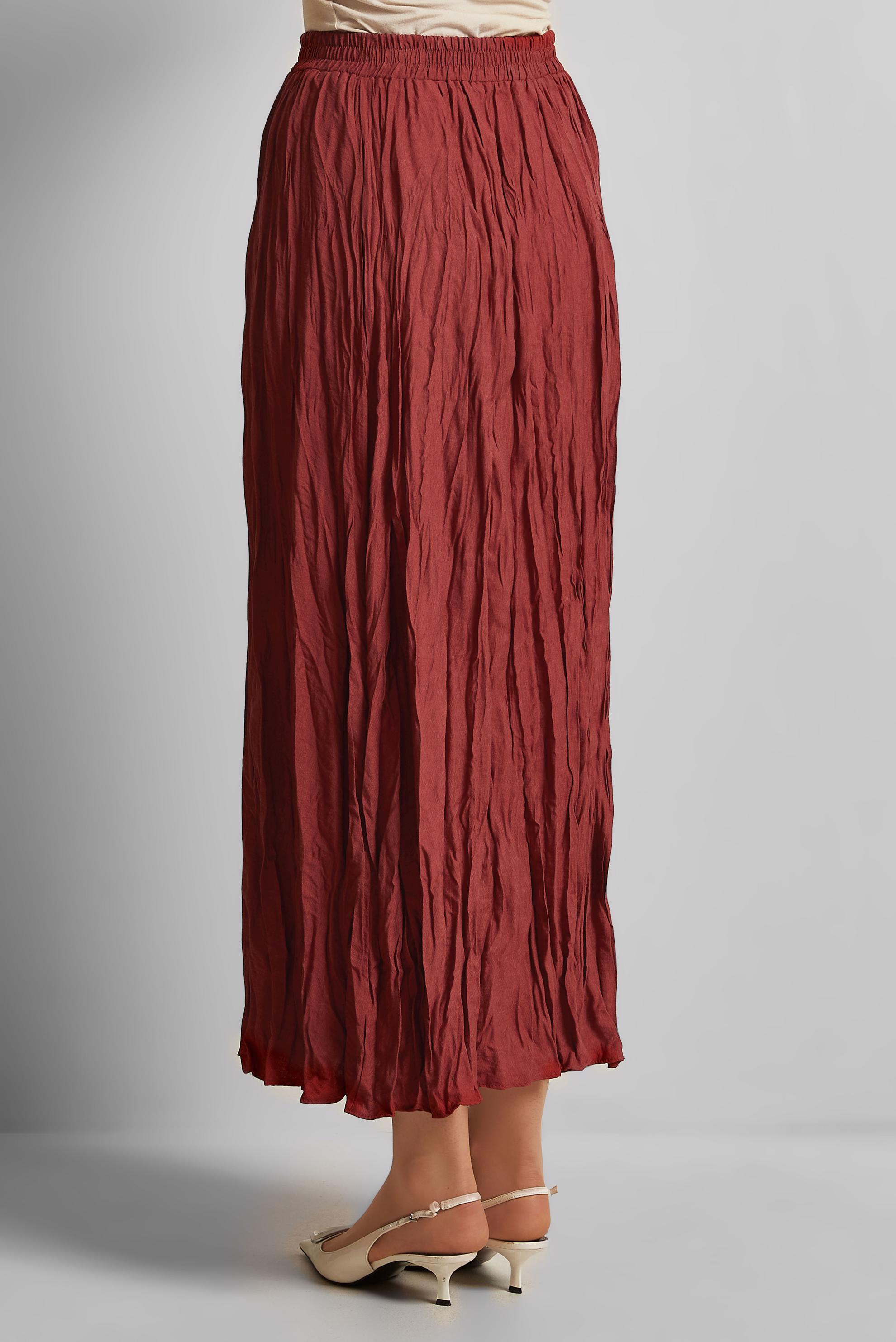 Tesettür giyim BORDO KIRIŞIK GÖRÜNÜMLÜ ETEK 60687