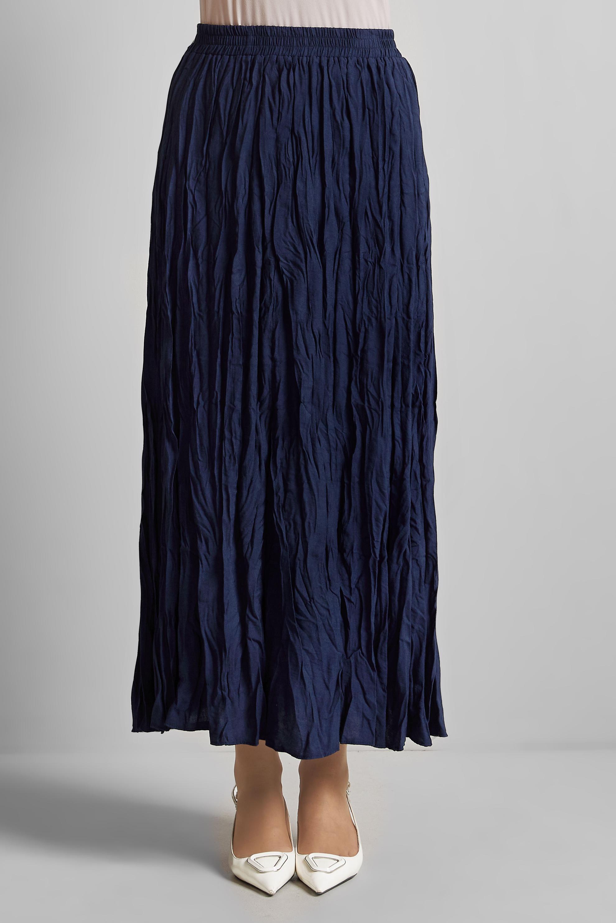 Tesettür giyim LACİVERT KIRIŞIK GÖRÜNÜMLÜ ETEK 60687