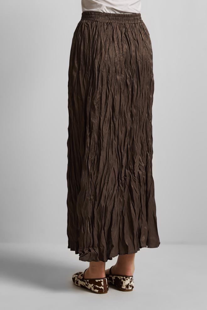 Hijab clothing BROWN CRINKLE SKIRT 60688 - ALVİNA
