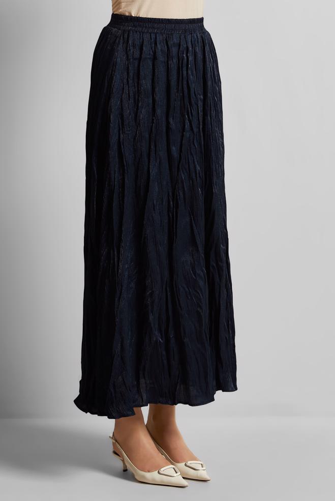 Hijab clothing NAVY BLUE CRINKLE SKIRT 60688 - ALVİNA