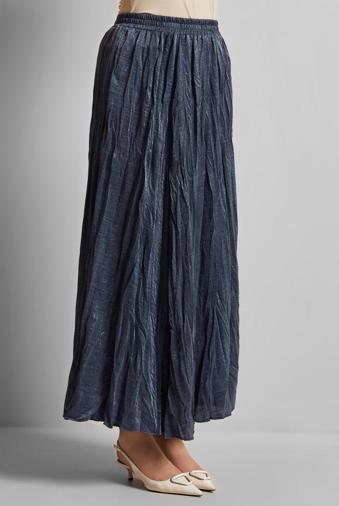 Hijab clothing NAVY BLUE CRINKLE SKIRT 60688 - ALVİNA